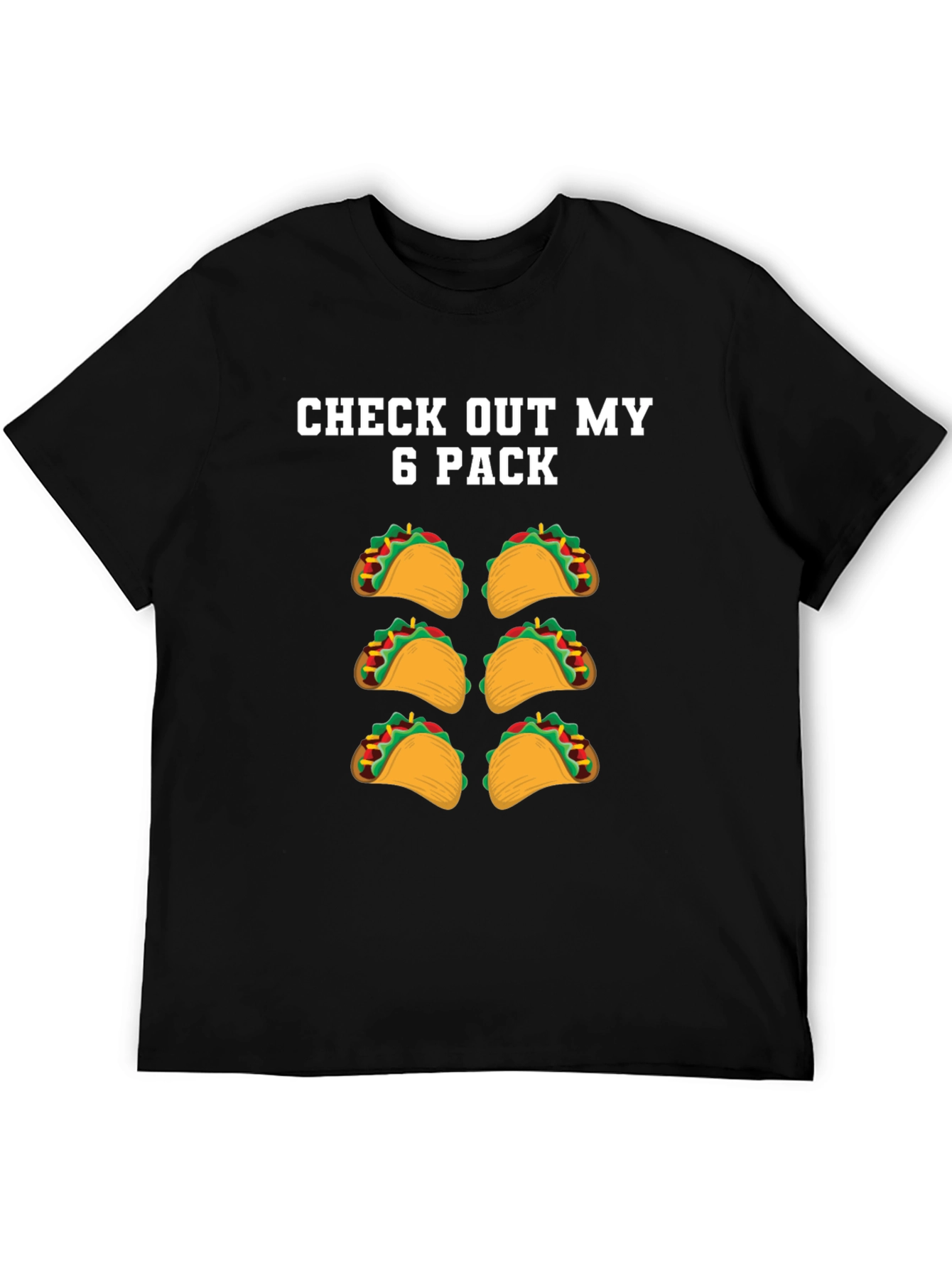 Black Funny Taco Six Pack T-Shirt view 5