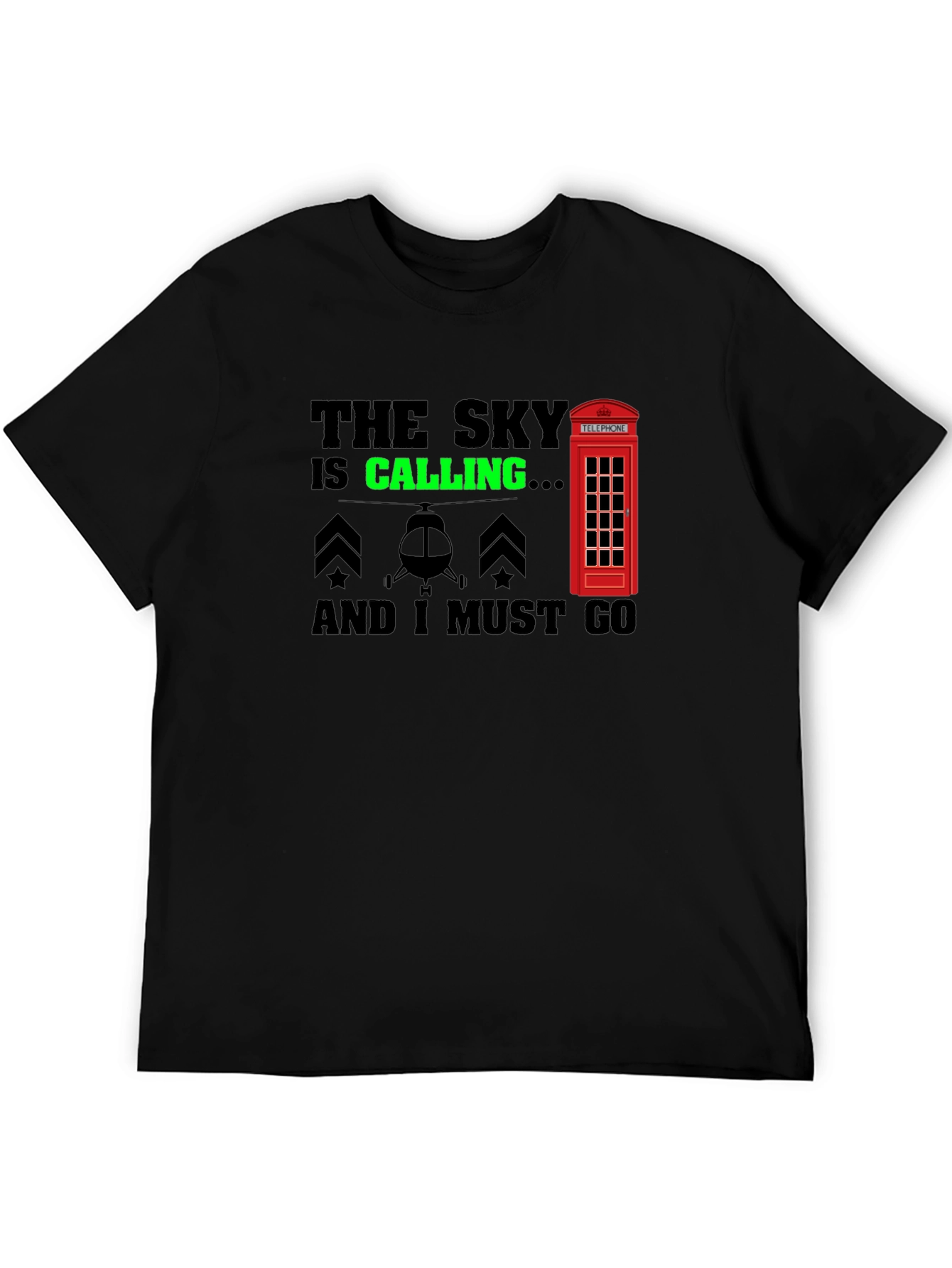 Black The Sky is Calling T-Shirt view 5