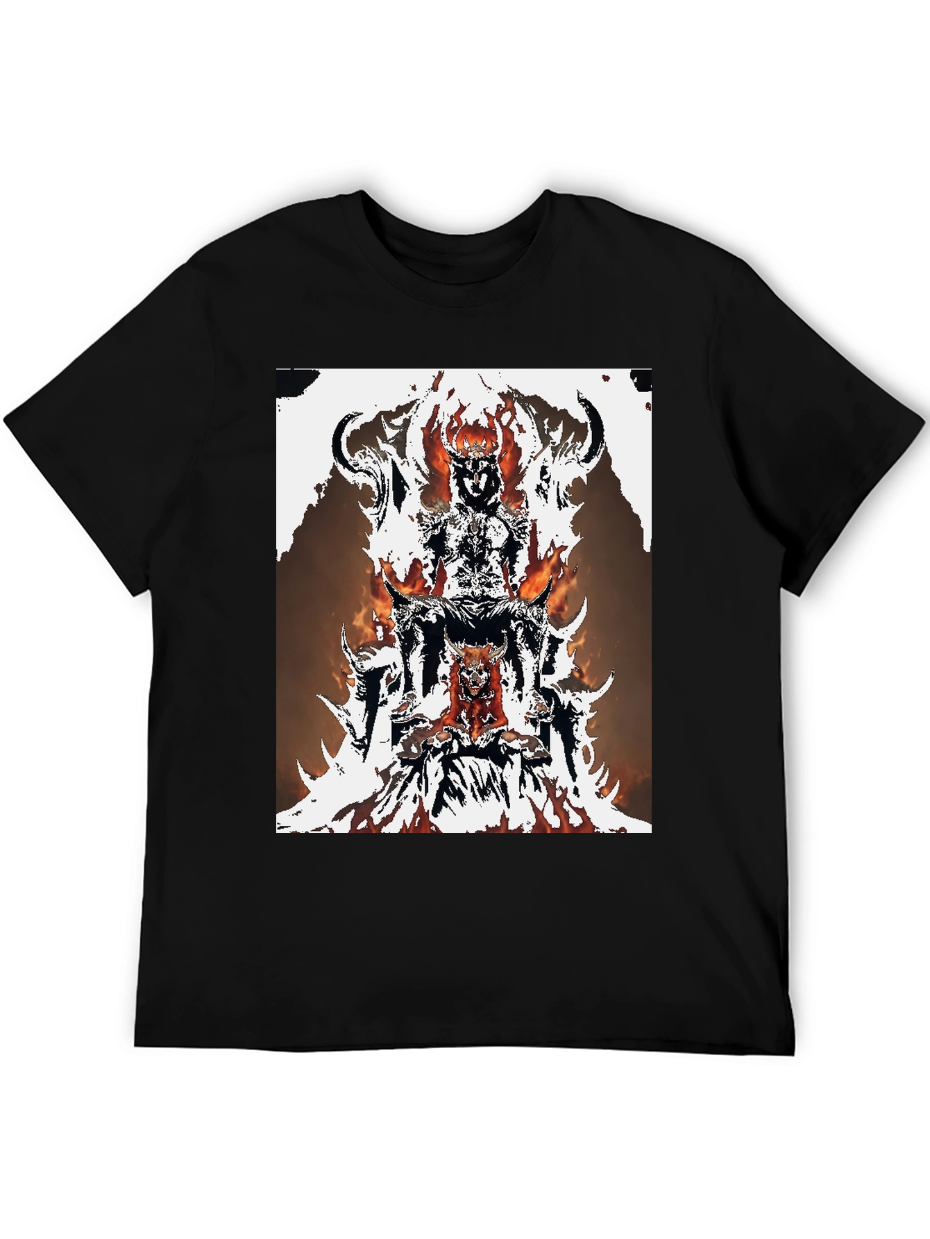 Black Fiery Throne Graphic Tee - Black Cotton Blend view 5
