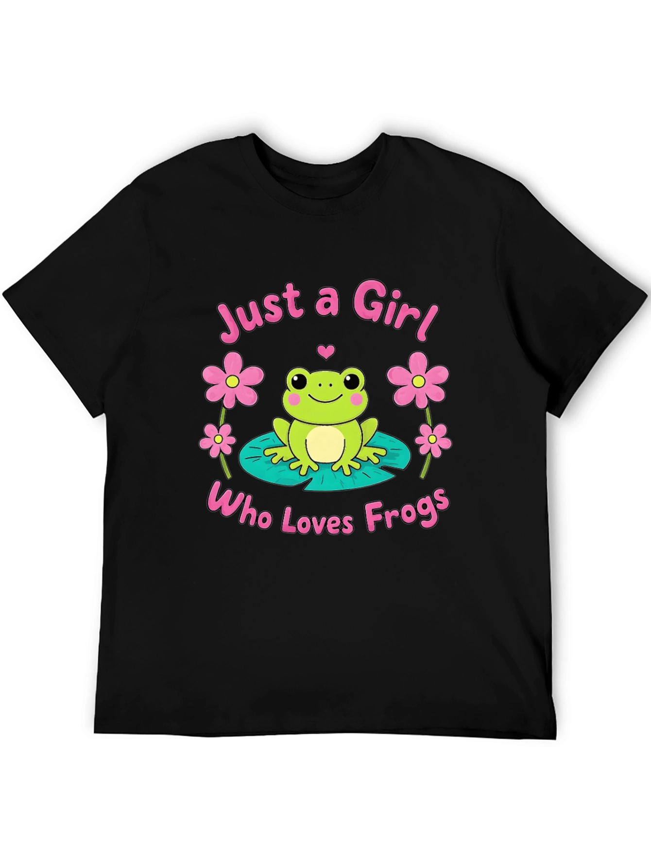 Black Just A Girl Who Loves Frogs T-Shirt view 5