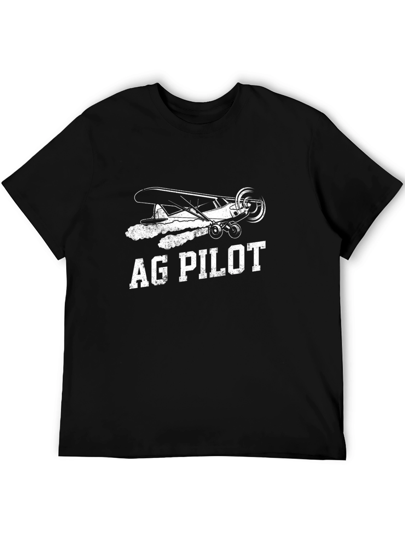 Black Ag Pilot Black T-Shirt Aviation Plane Crop Duster Tee view 5