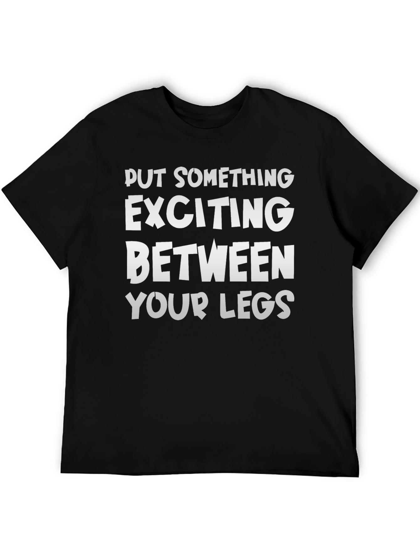Black Exciting Legs Graphic Tee - Black Cotton T-Shirt view 5