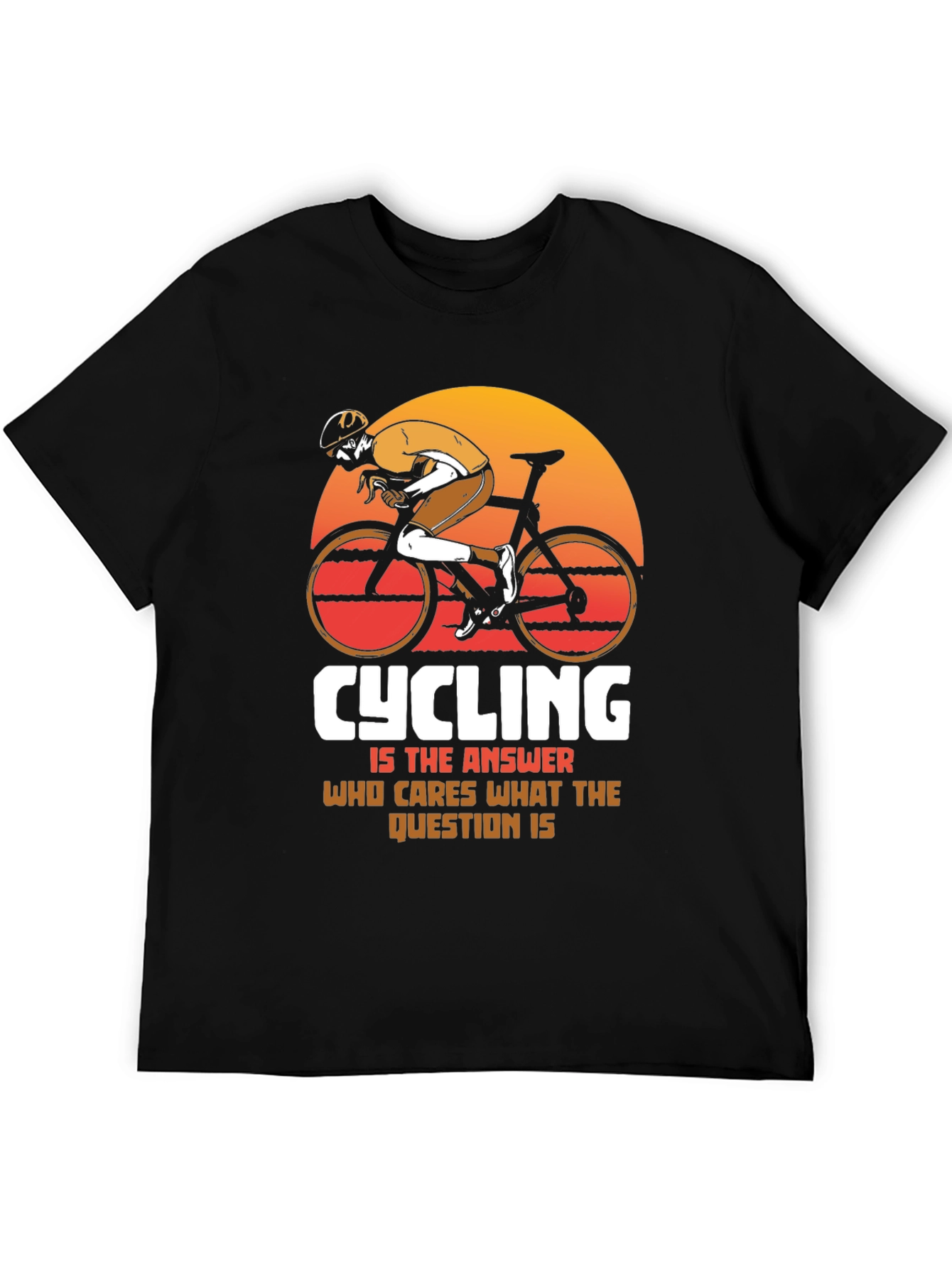 Black Cycling is the Answer Graphic Tee view 5