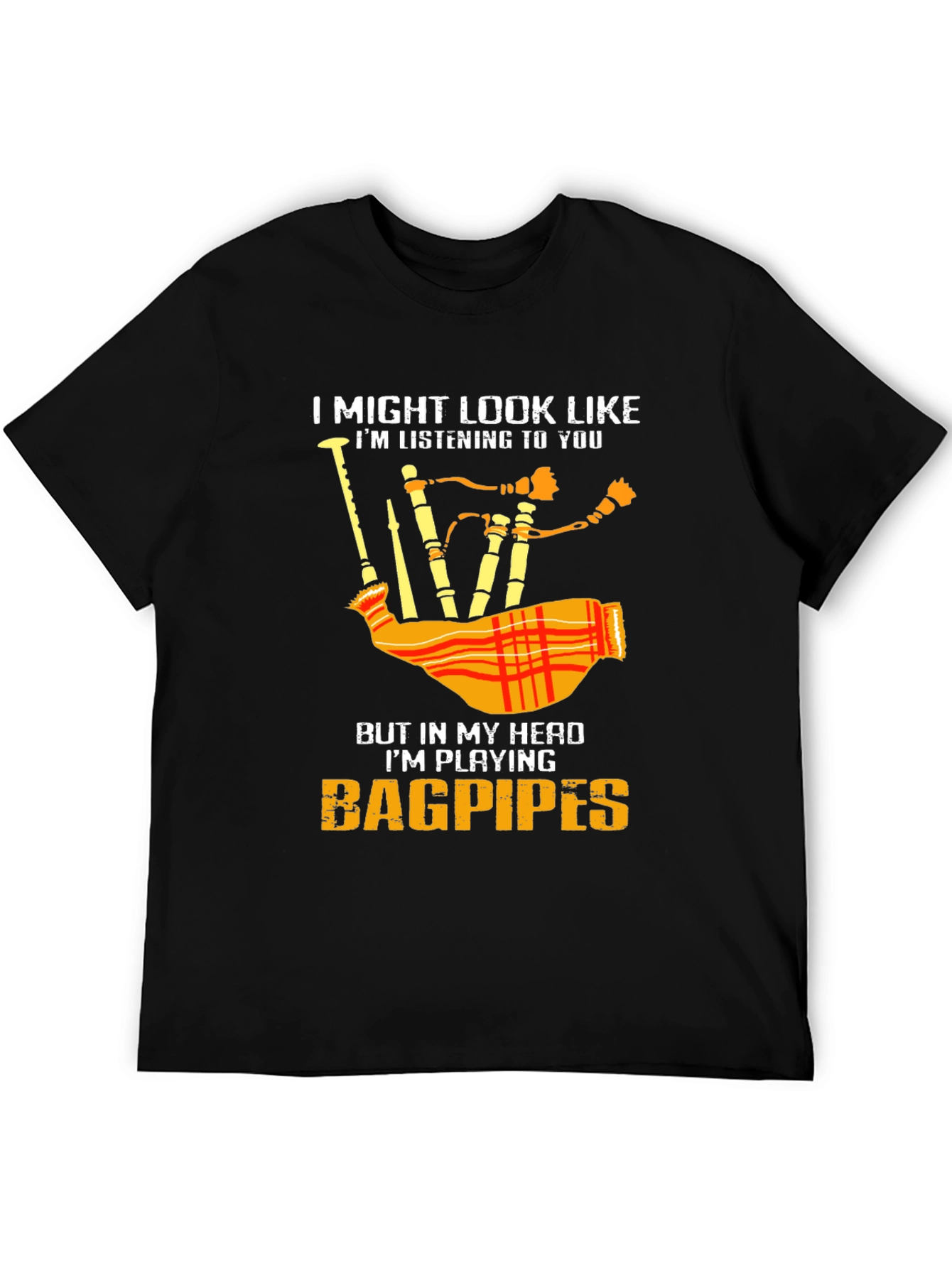 Black Bagpipes T-Shirt - Musician Tee view 5