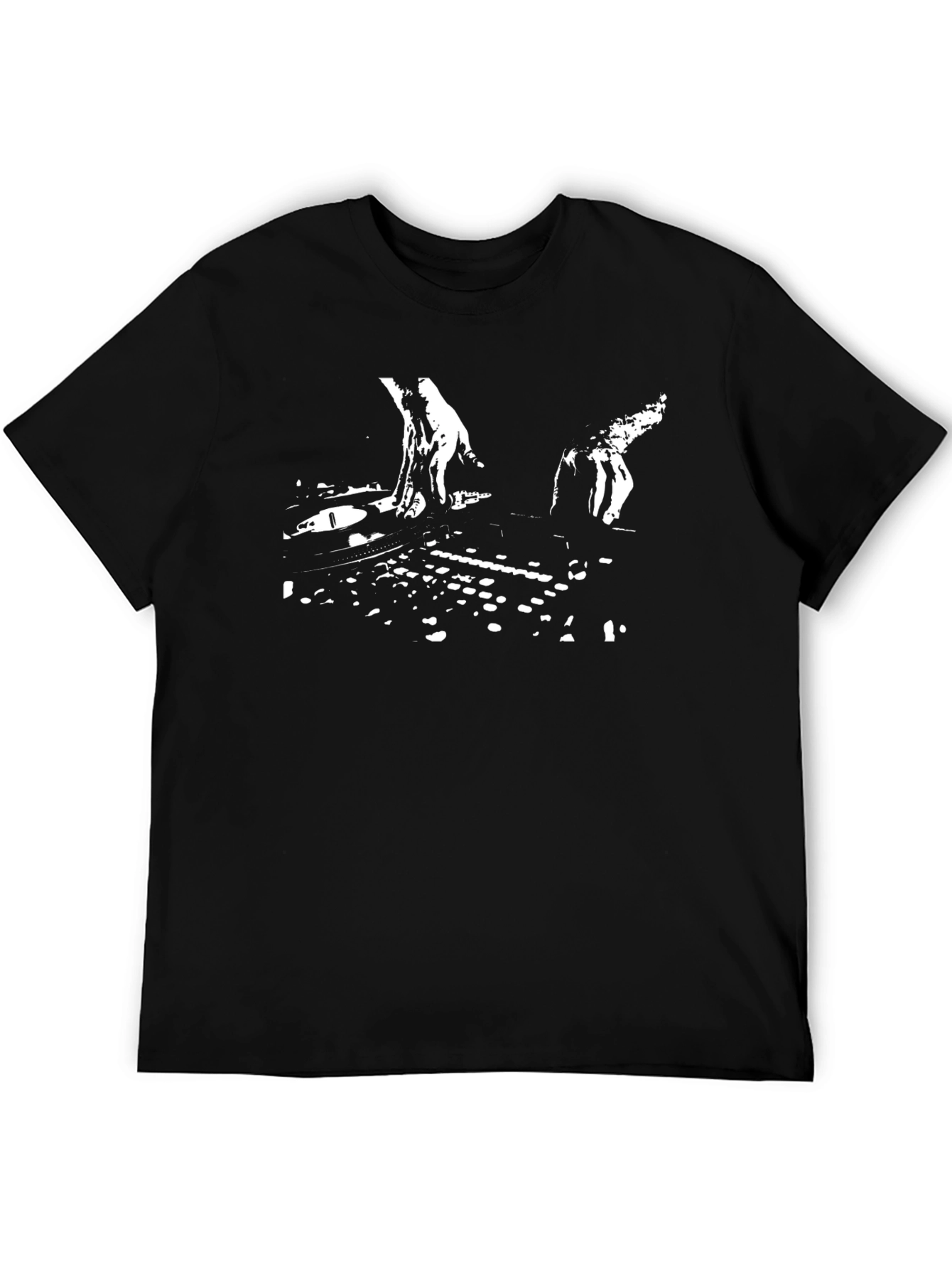 Black DJ Turntable Graphic Black T-Shirt view 5
