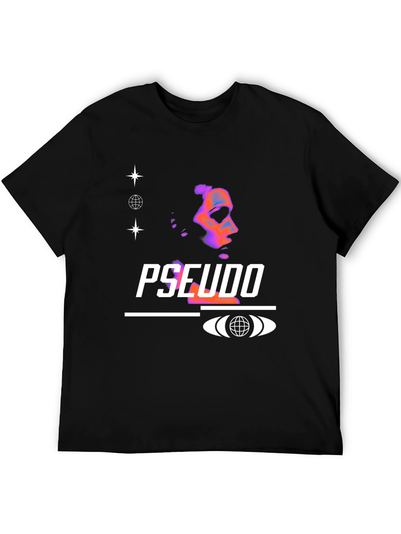 Black Pseudo Graphic Black T-Shirt view 5