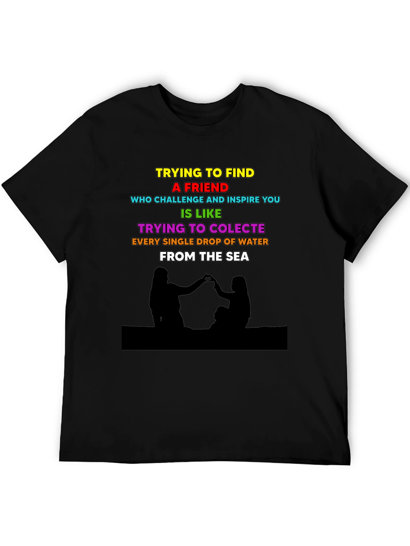 Black Trying to Find a Friend T-Shirt view 5