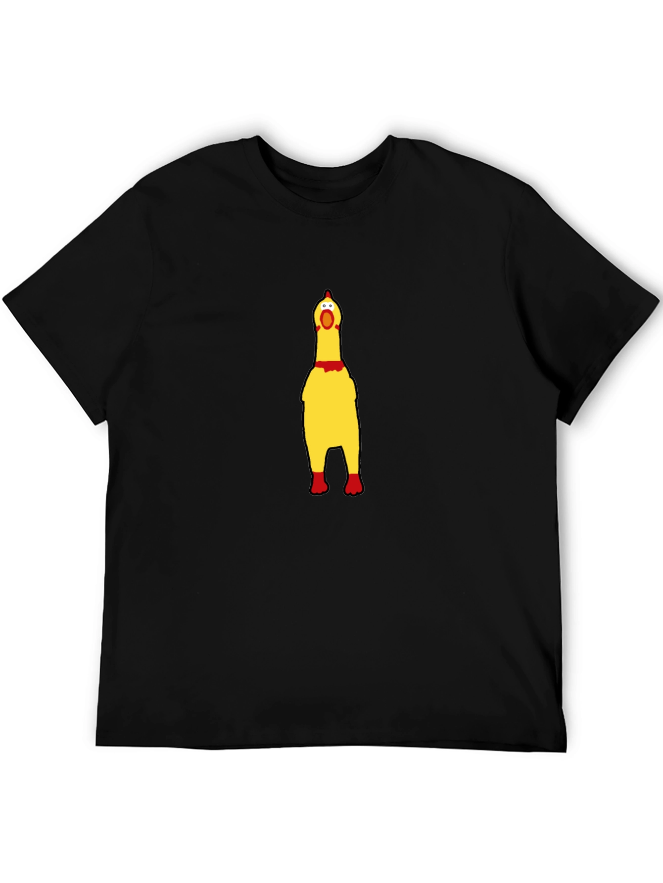 Black Squawking Chicken T-Shirt - Novelty Humor Tee view 5