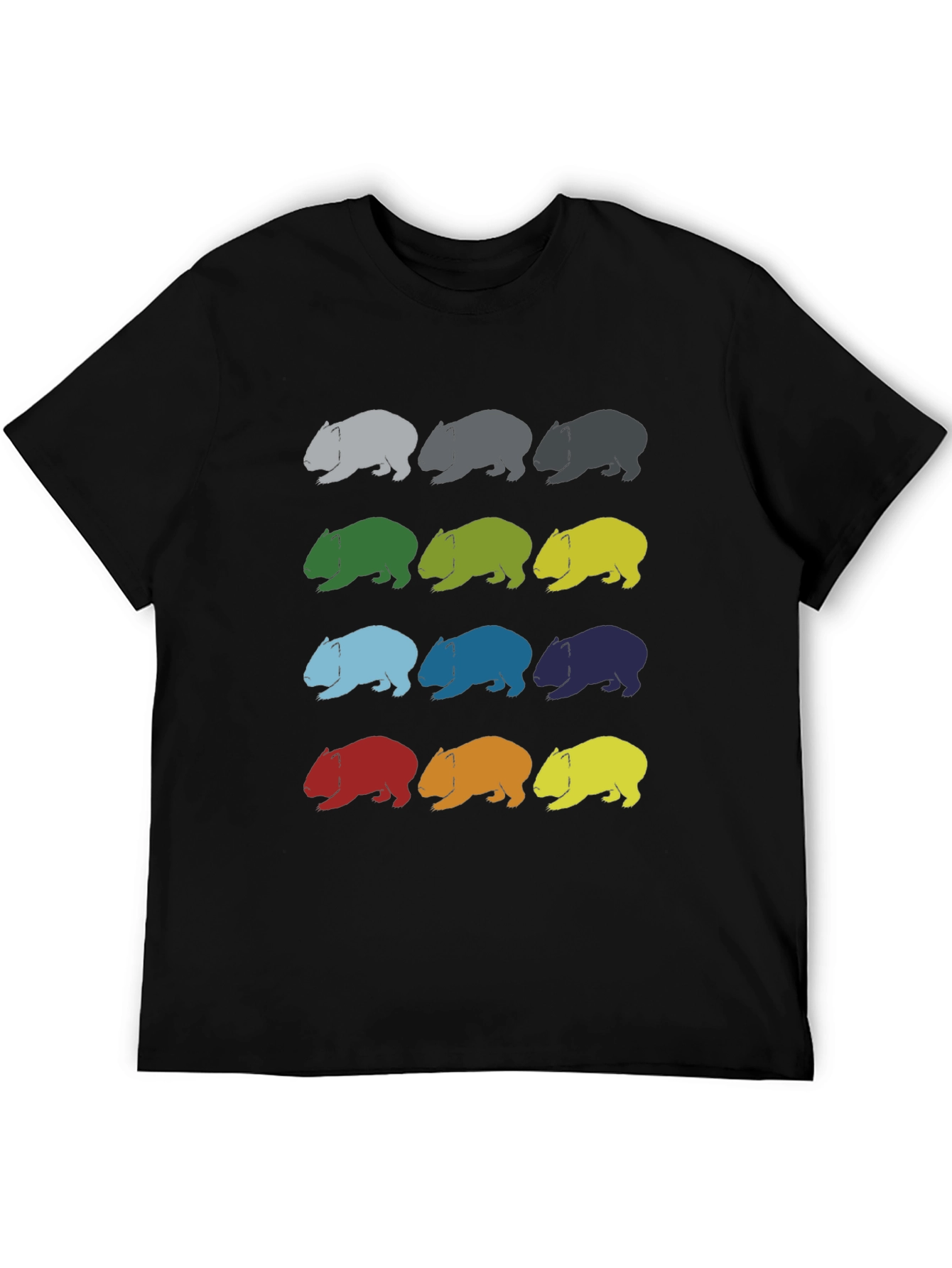 Black Wombat Pattern T-Shirt - Soft Cotton Graphic Tee view 5