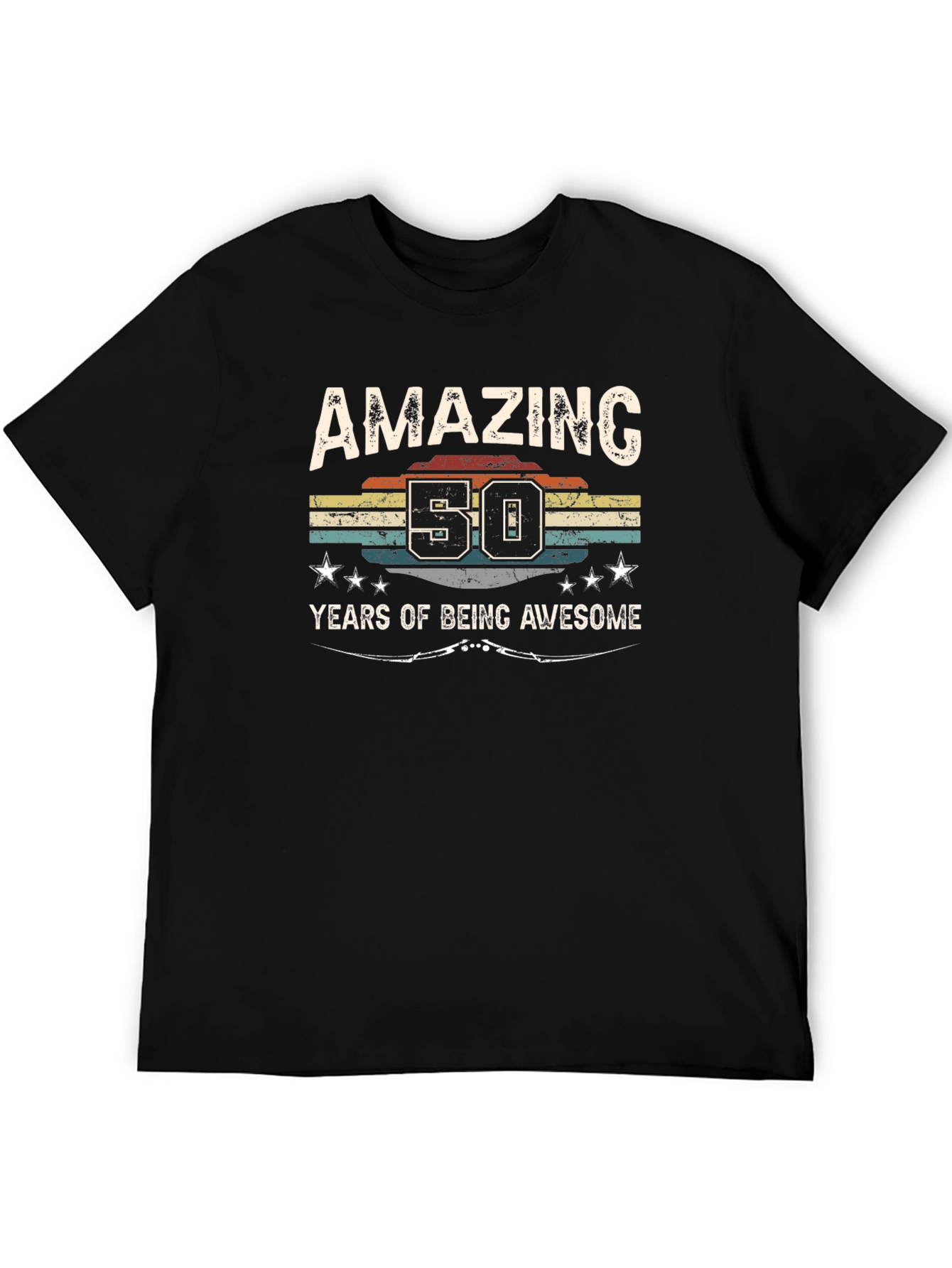 Amazing 50 Years of Being Awesome Black T-Shirt - 5