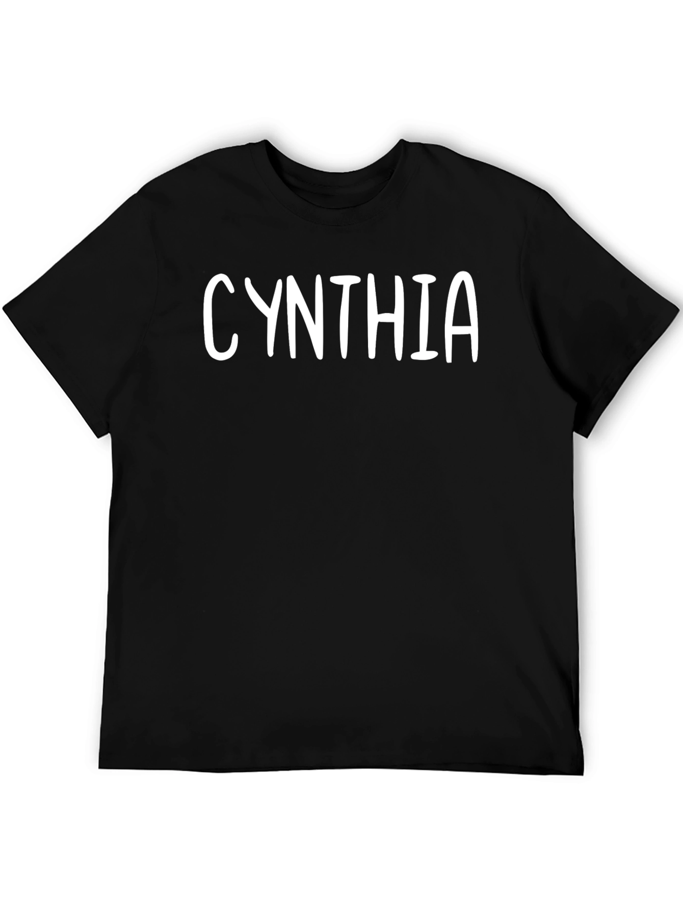 Black Cynthia Personalized Black T-Shirt view 5