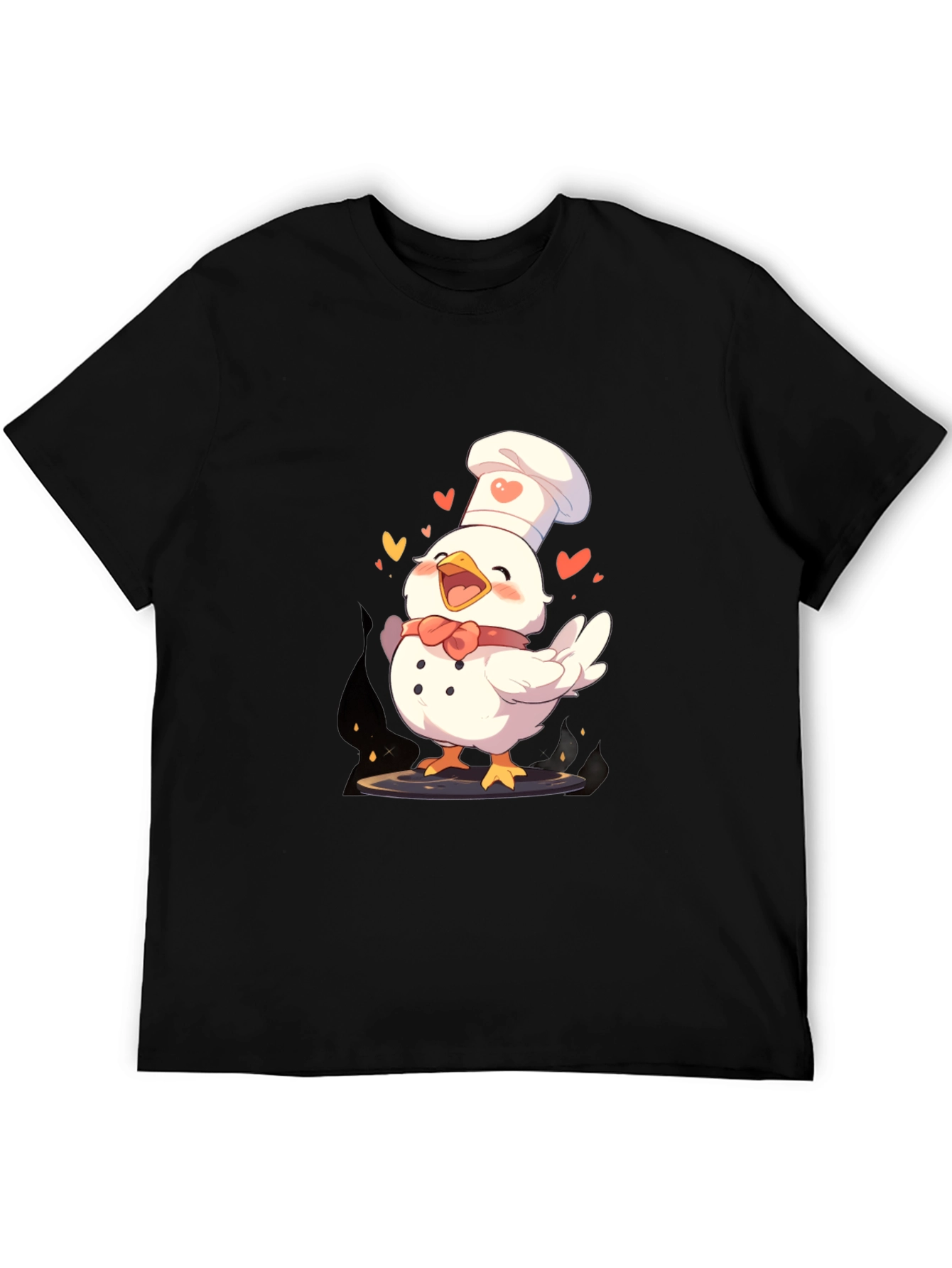 Black Chef Chicken Graphic Tee - Fun Cooking Shirt view 5