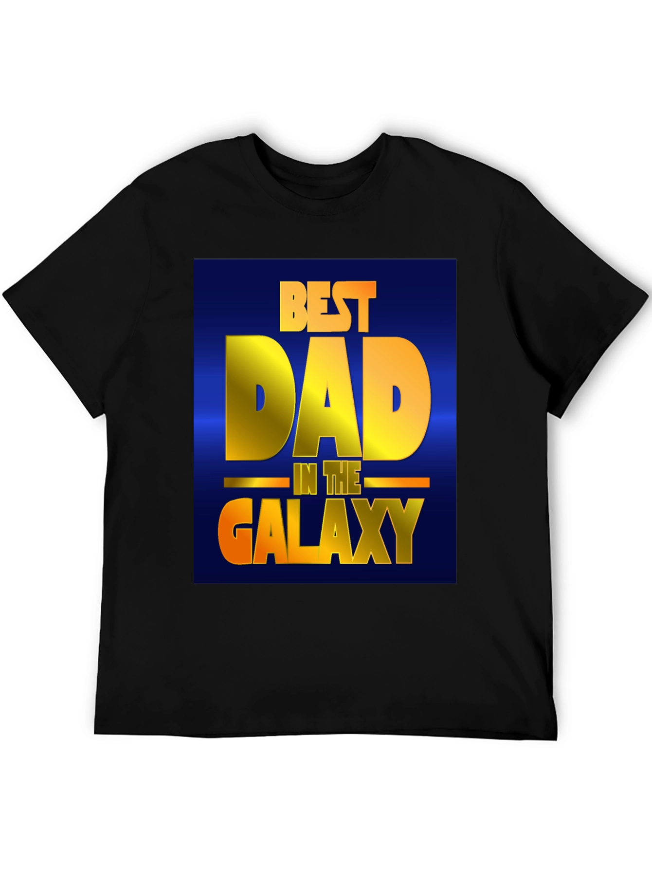 Black Best Dad in the Galaxy Black T-Shirt view 5
