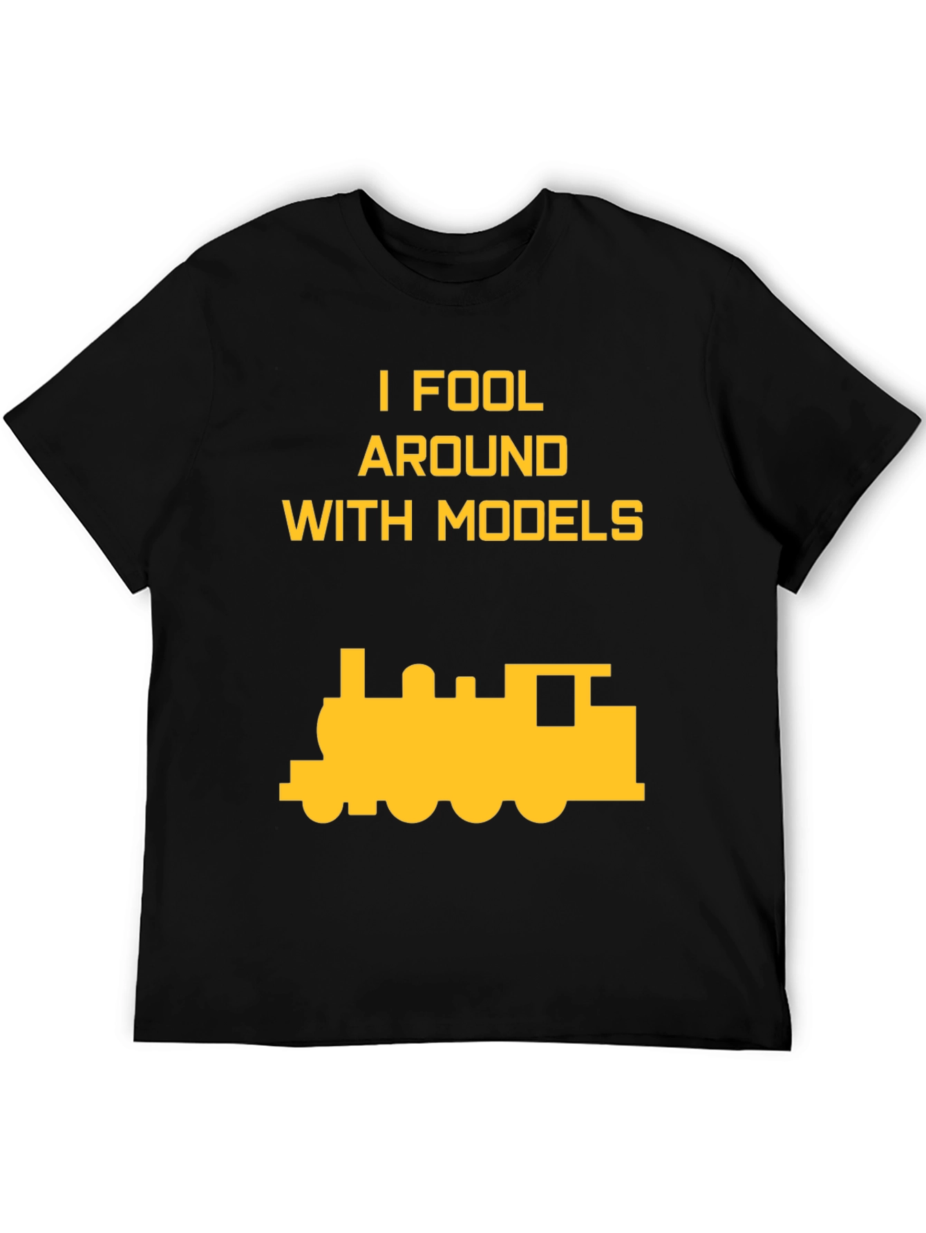 Black I Fool Around with Models Train T-Shirt view 5