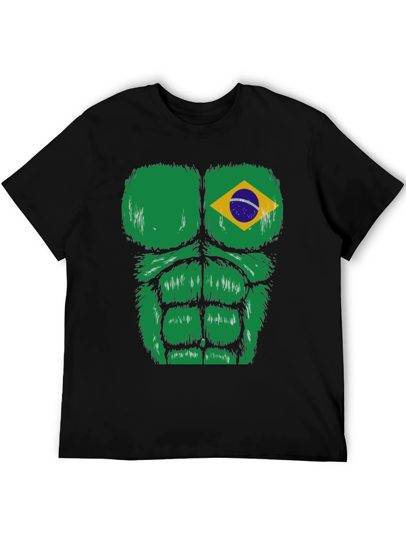 Black Brazil Flag Bodybuilder T-Shirt  view 5