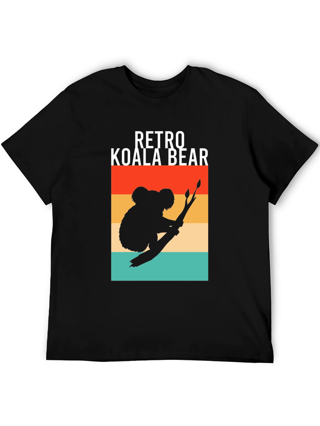 Black Retro Koala Bear Graphic T-Shirt view 5