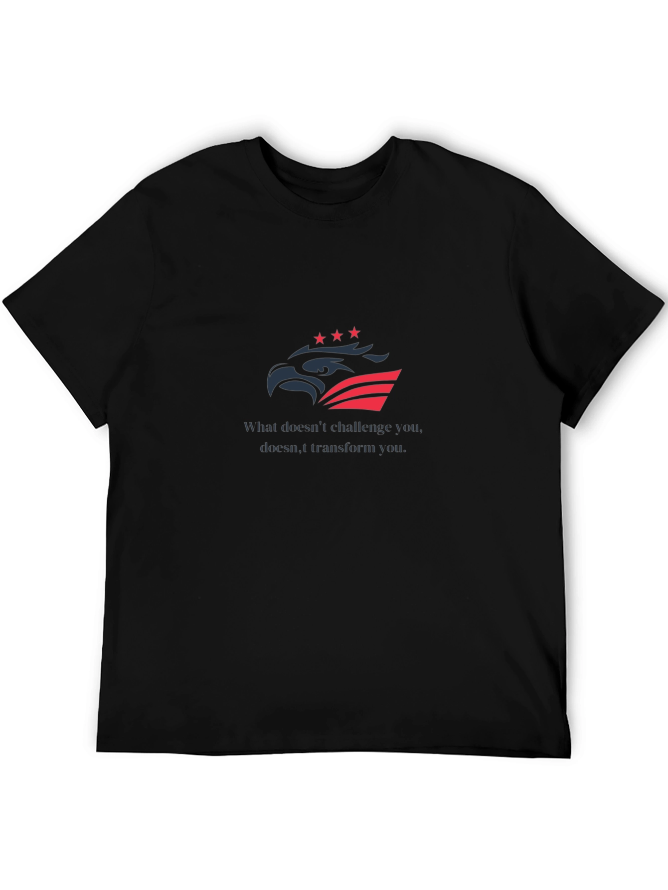 Black Motivational Eagle T-Shirt - Challenge & Transform view 5