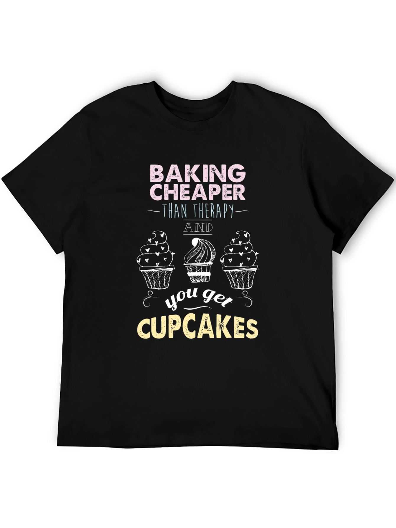 Black Baking Cheaper Than Therapy Graphic Tee view 5