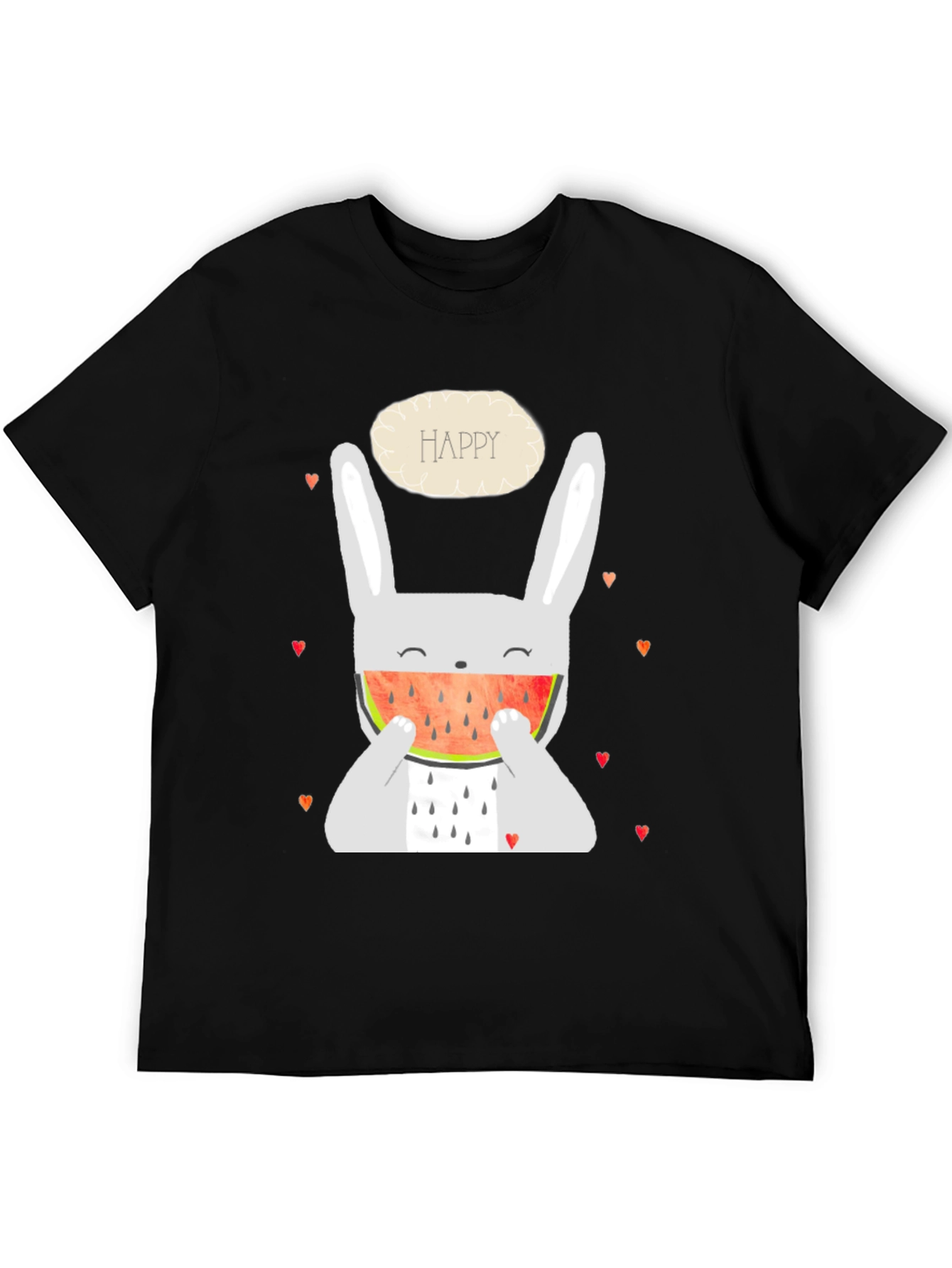 Black Happy Bunny Watermelon Graphic Tee - Black view 5
