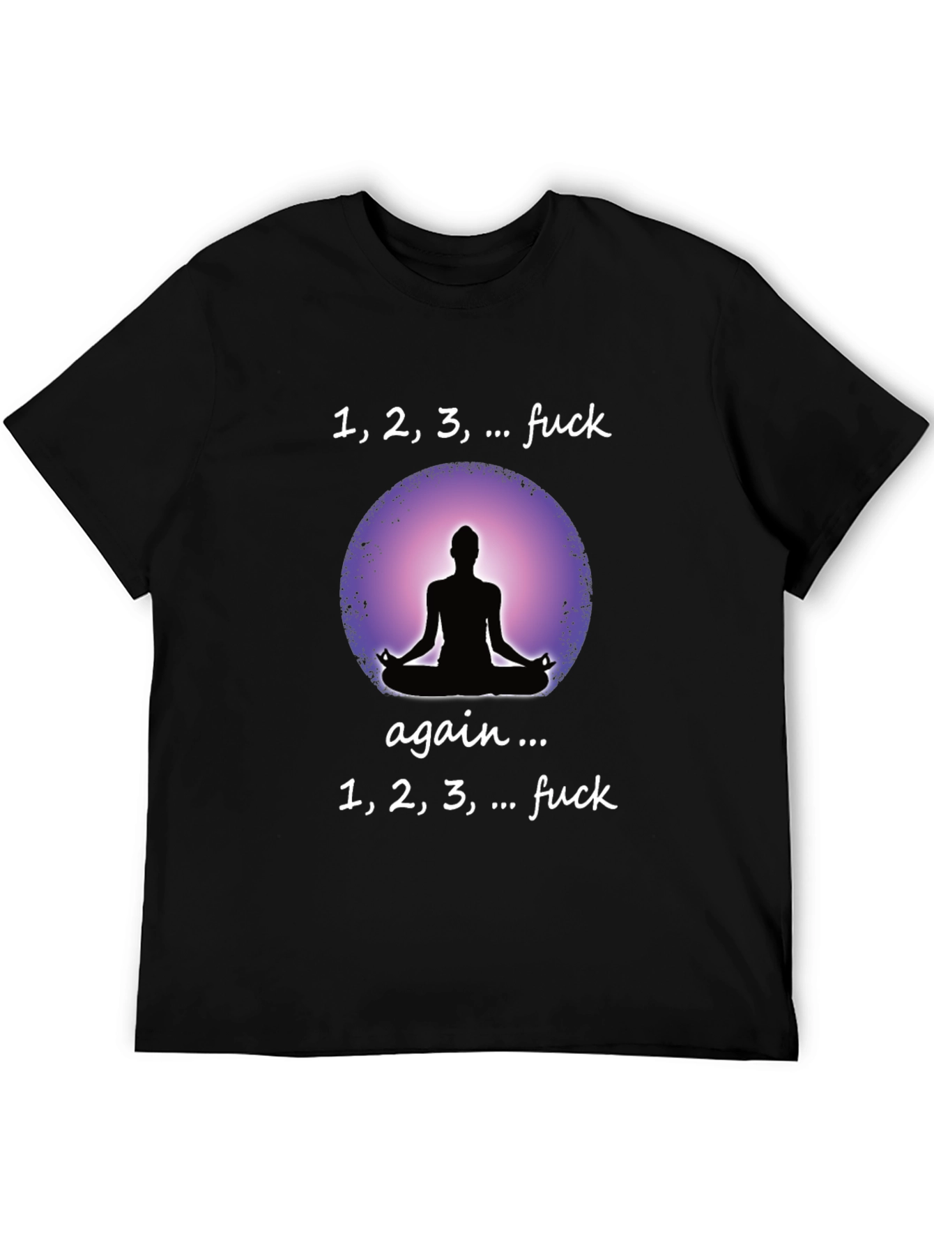 Black Funny Yoga T-Shirt - Meditation Humor Tee view 5