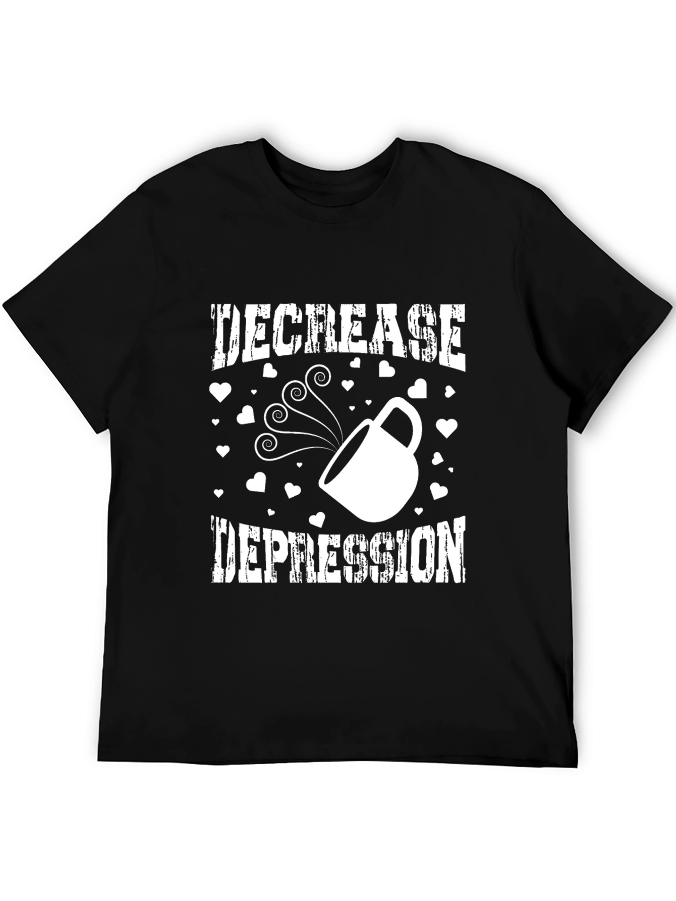 Black Decrease Depression Graphic Tee view 5