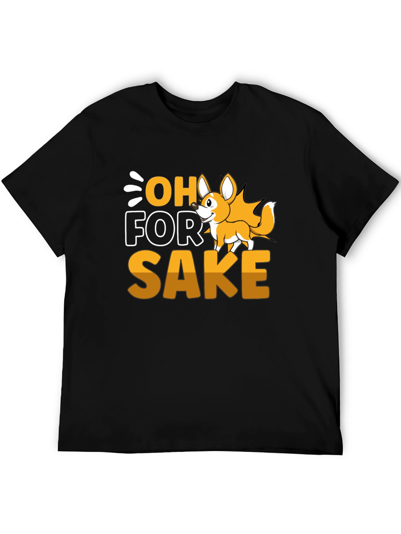 Black Oh For Fox Sake T-Shirt - Funny Animal Tee view 5