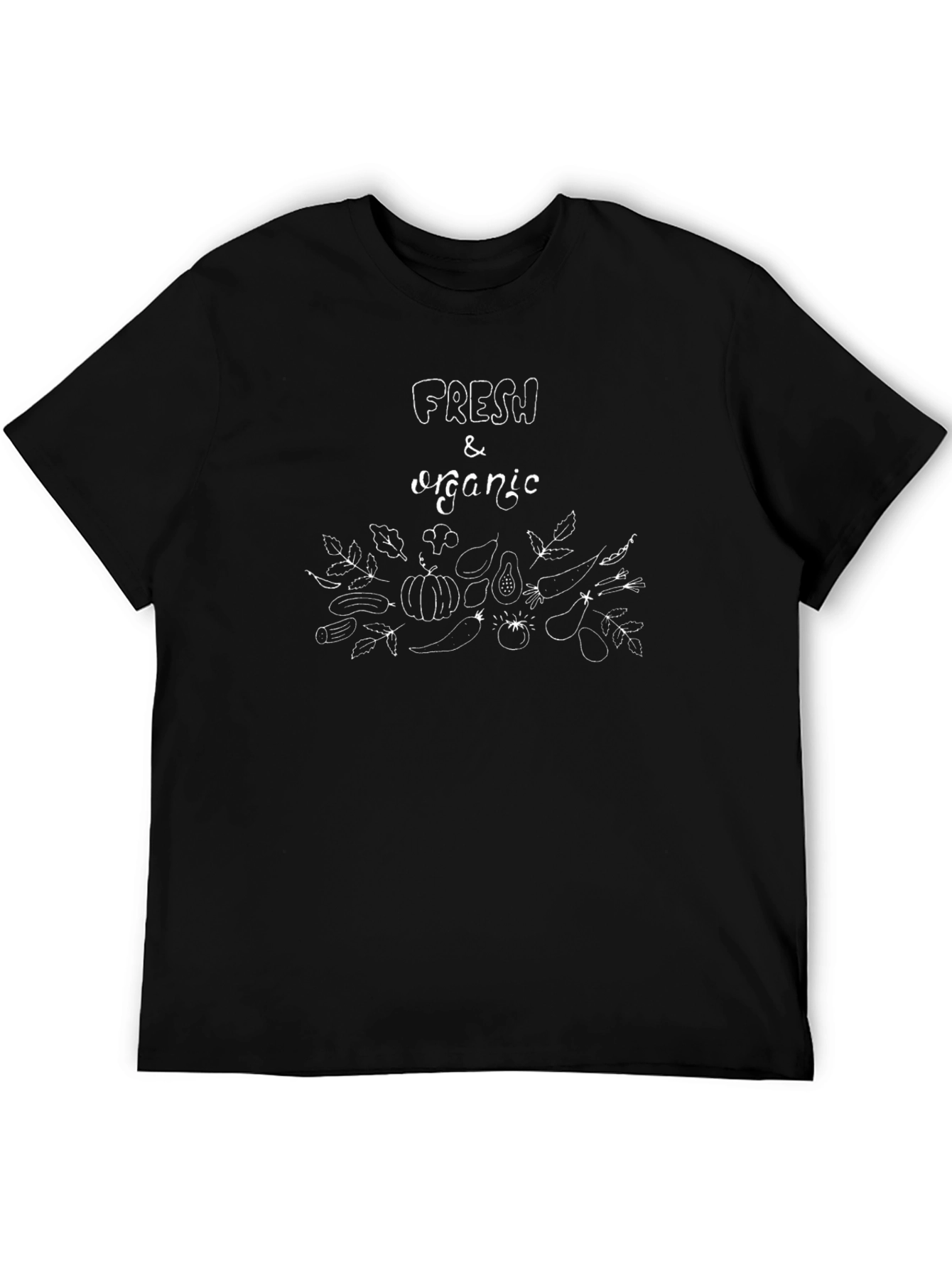 Black Fresh & Organic Graphic T-Shirt - Unisex Black Tee view 5