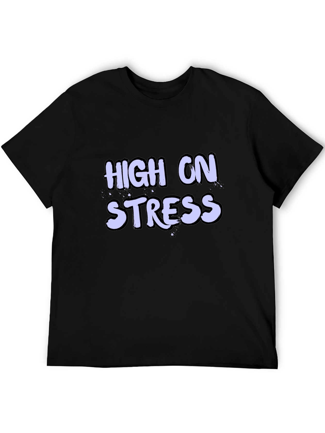 Black High on Stress Graphic T-Shirt - Black Crew Neck view 5