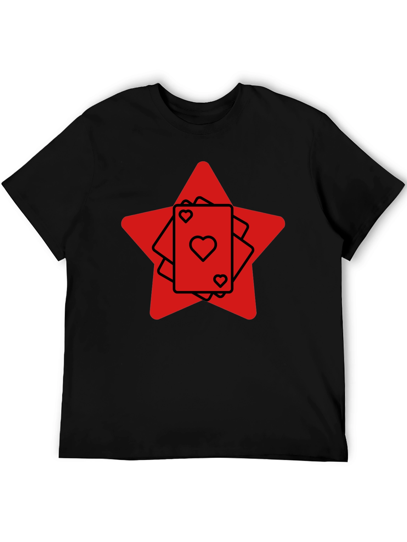 Black Ace Heart Card Graphic Tee - Black view 5