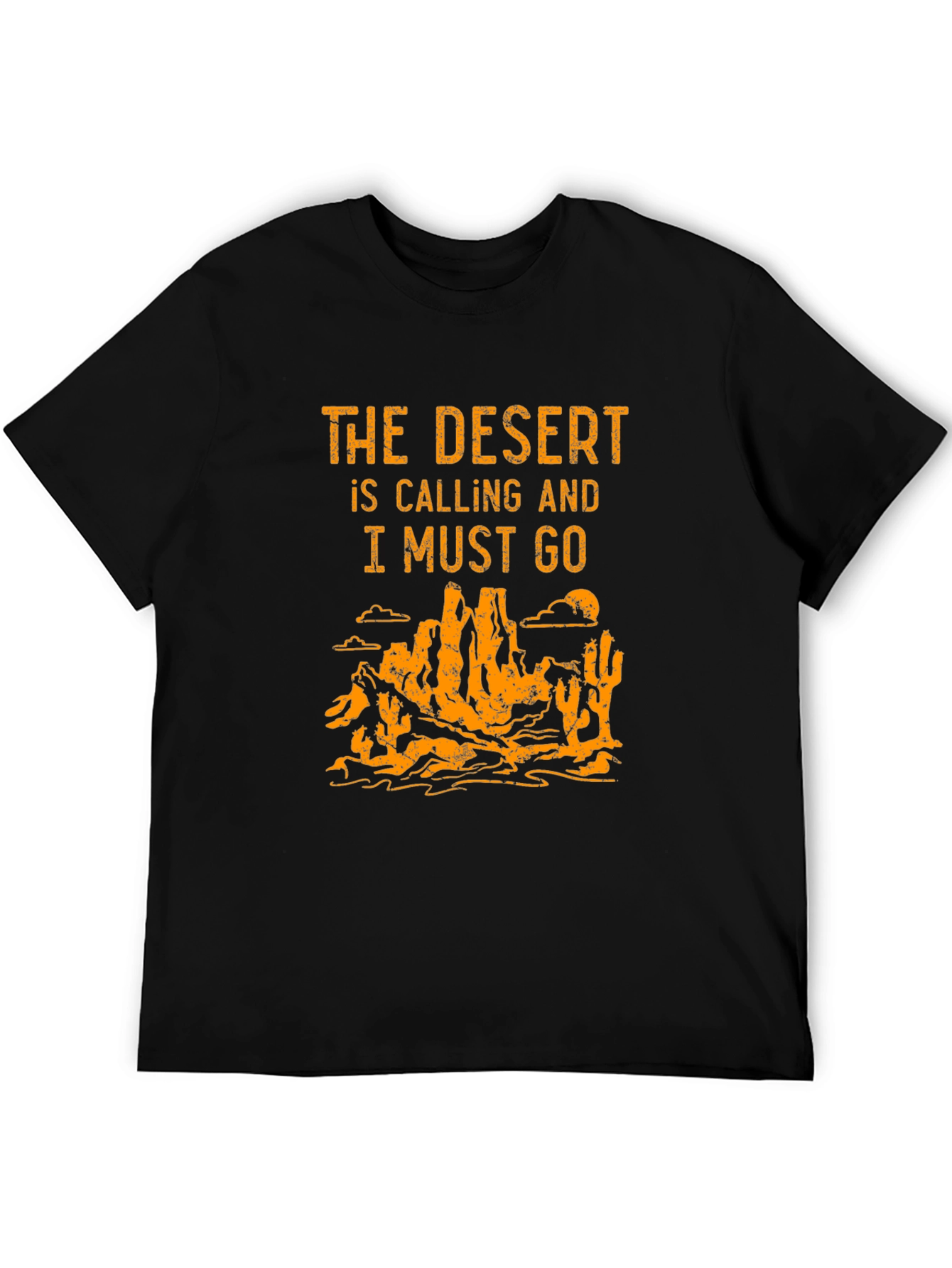 Black Desert Calling Graphic Tee - Black Cotton T-Shirt view 5