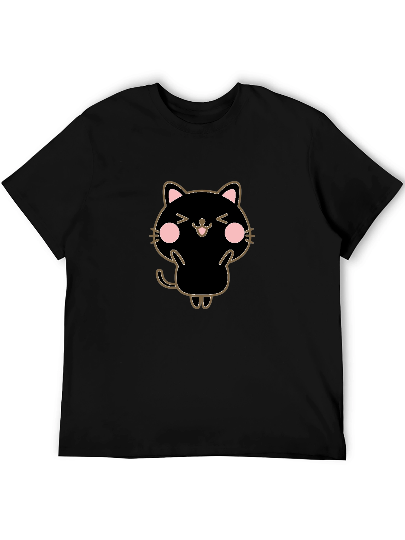 Black Cute Black Cat Graphic Tee - Unisex T-Shirt view 5