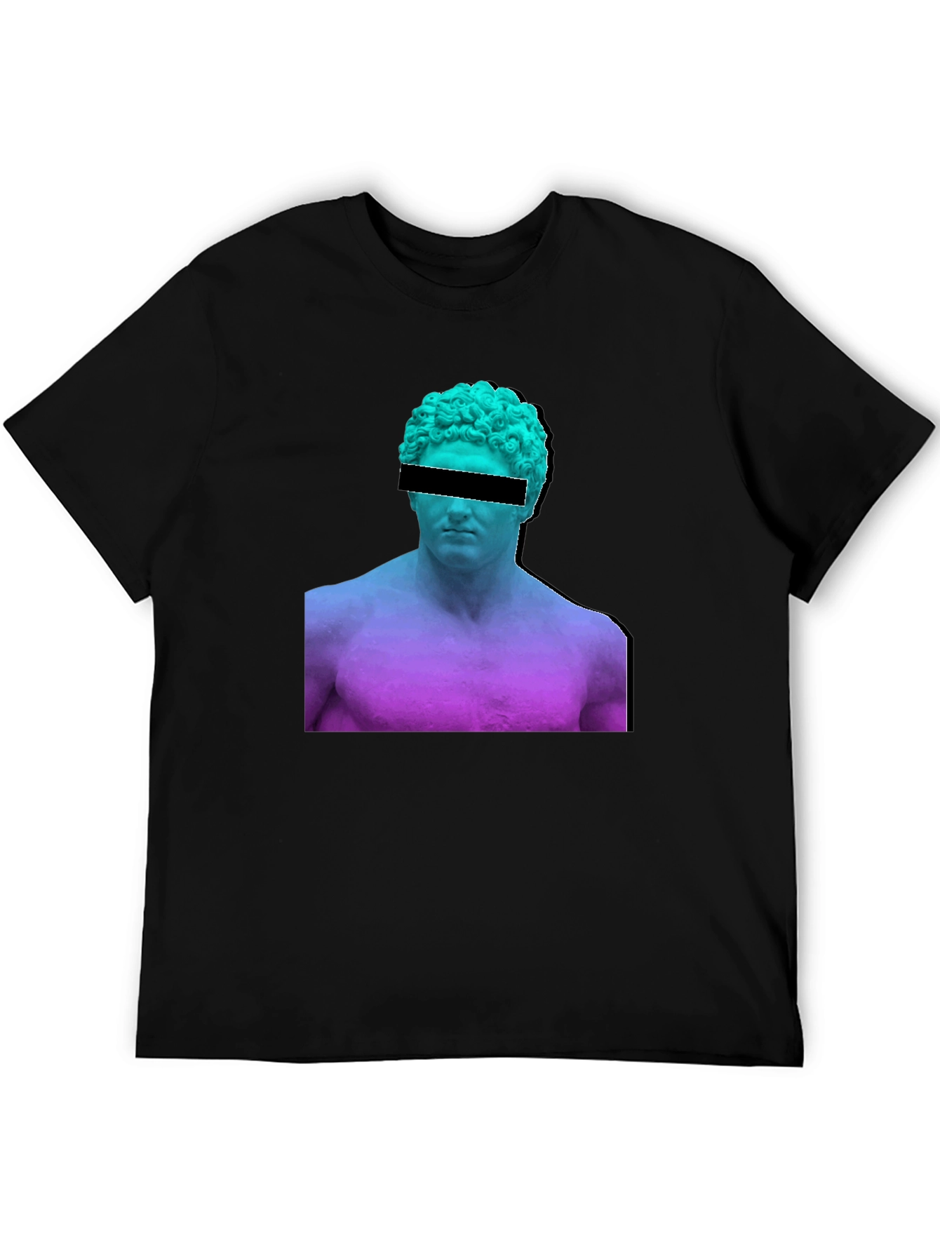 Black Modern Art Black T-Shirt - Greek Statue Design view 5