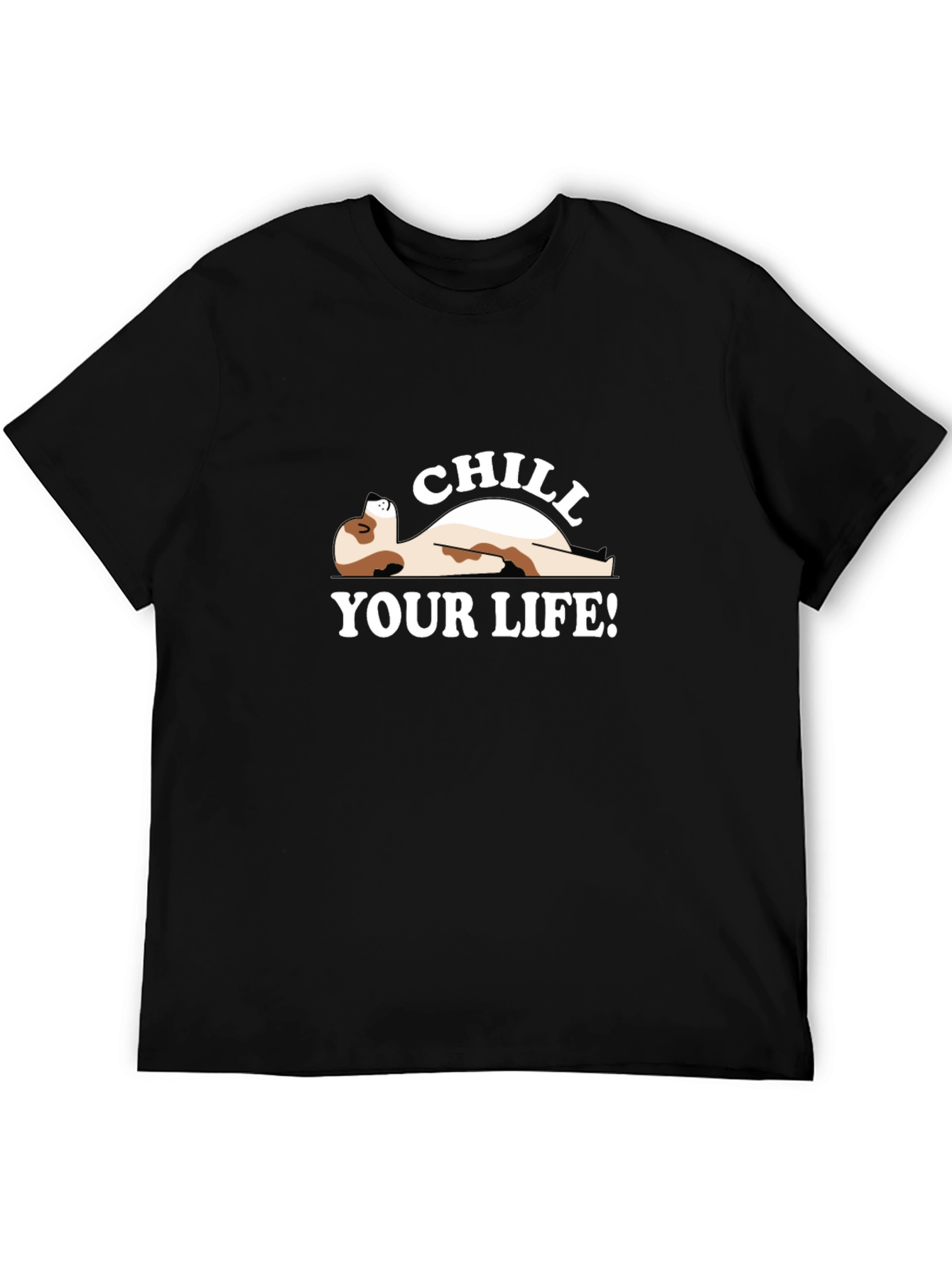 Black Chill Your Life T-Shirt - Relaxed Fit view 5