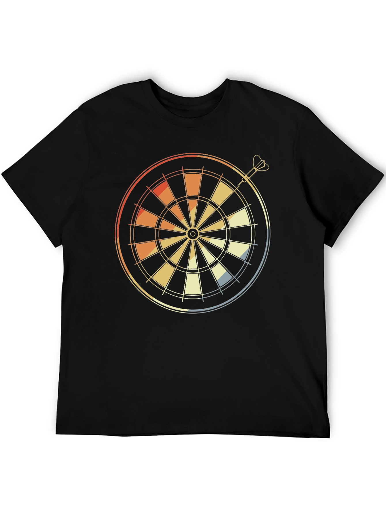 Black Retro Dartboard Graphic Tee - Classic Dart Player Shirt view 5