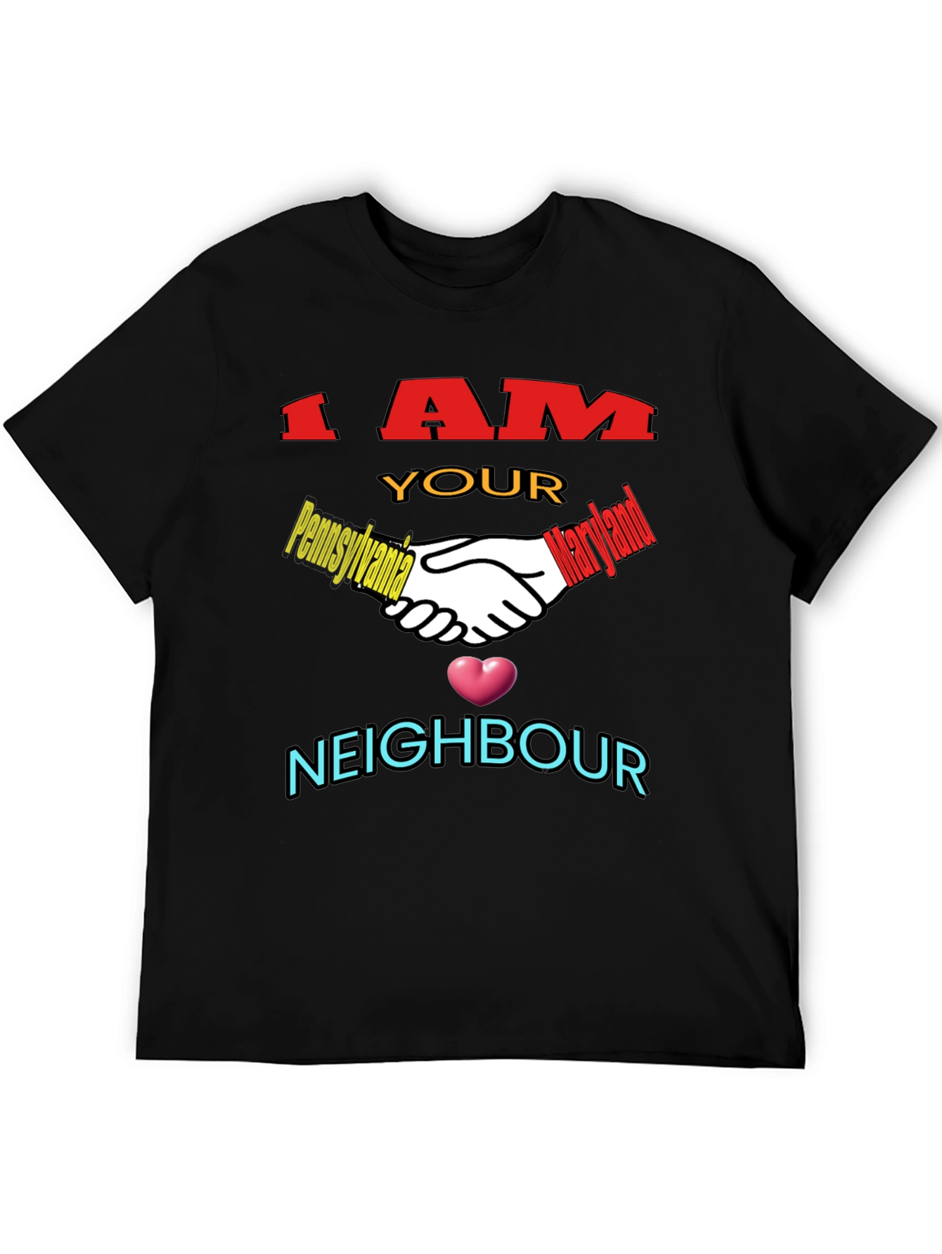 Black I AM Your Neighbour T-Shirt view 5
