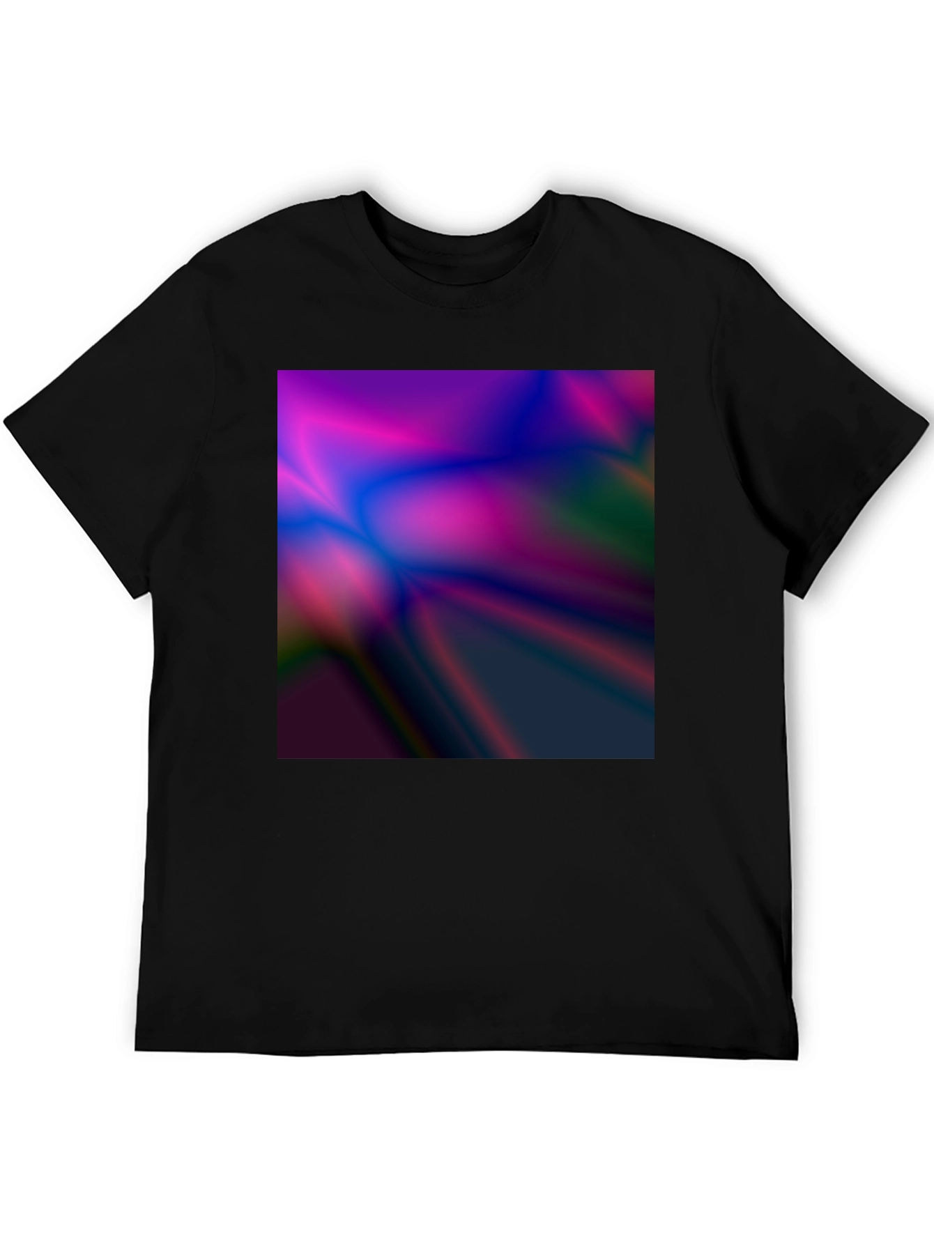 Black Abstract Wave T-Shirt - Modern Art Tee view 5