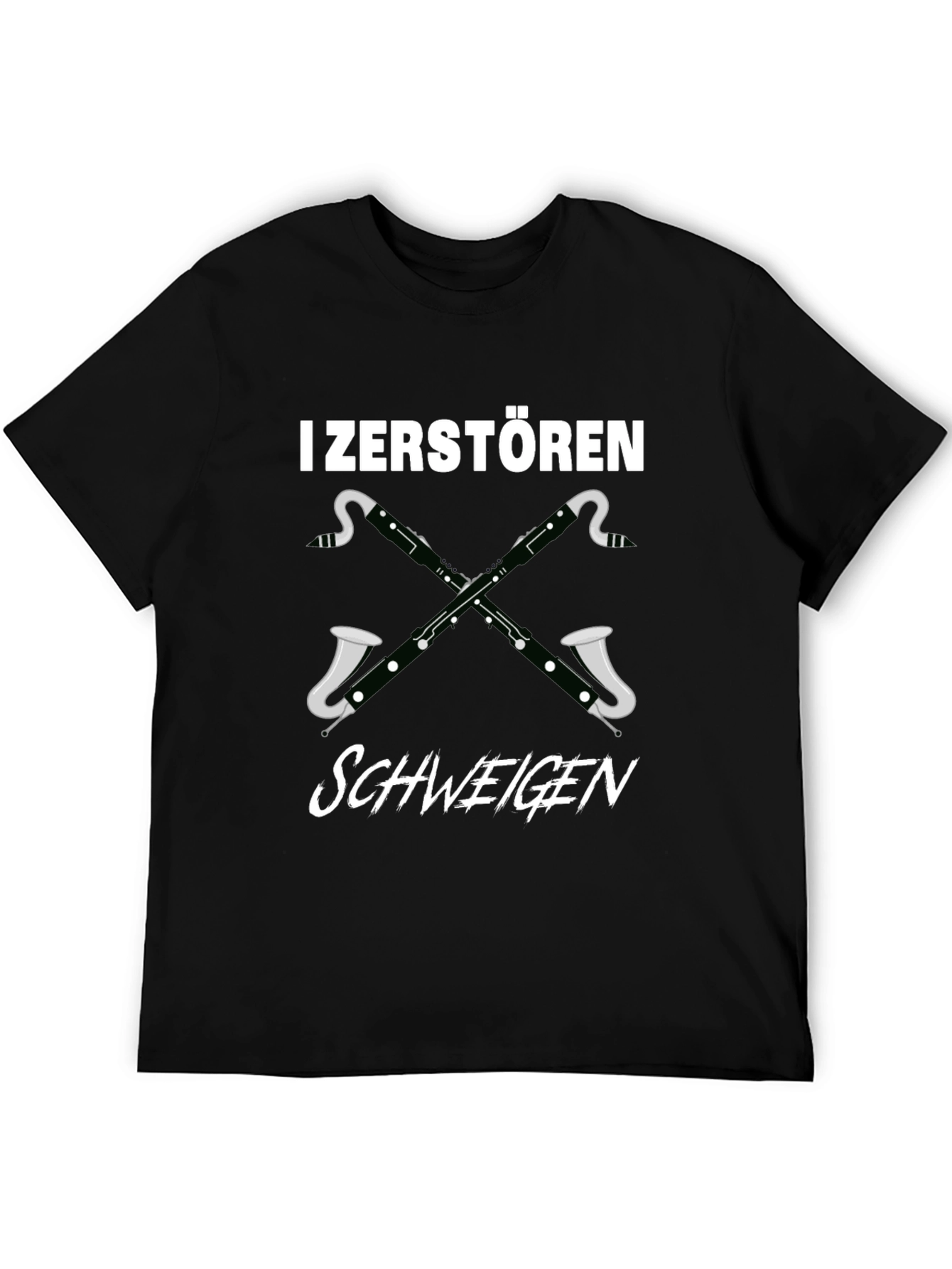 Black I Zerstören Schweigen Bassoon T-Shirt view 5