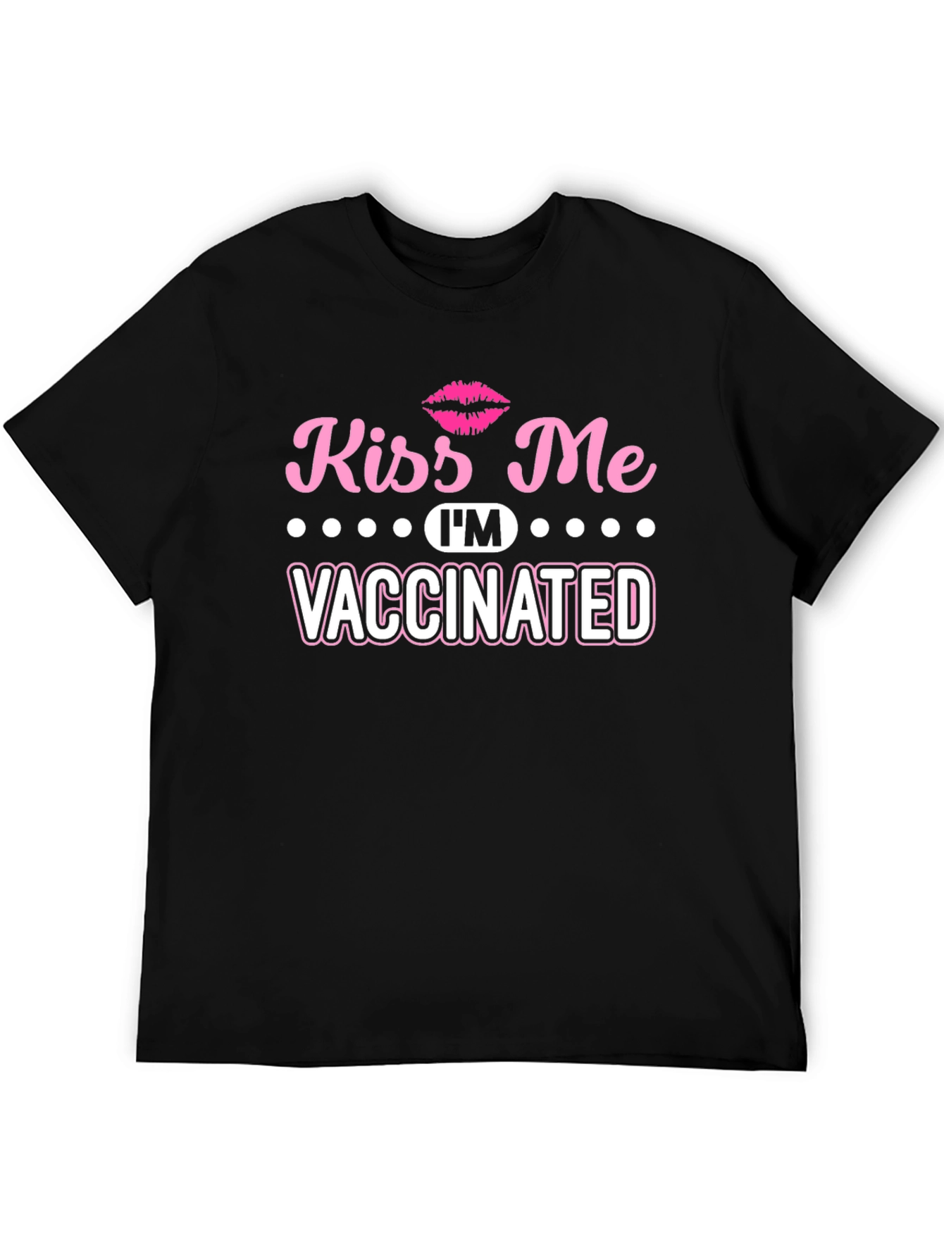 Black Kiss Me I'm Vaccinated Graphic T-Shirt view 5