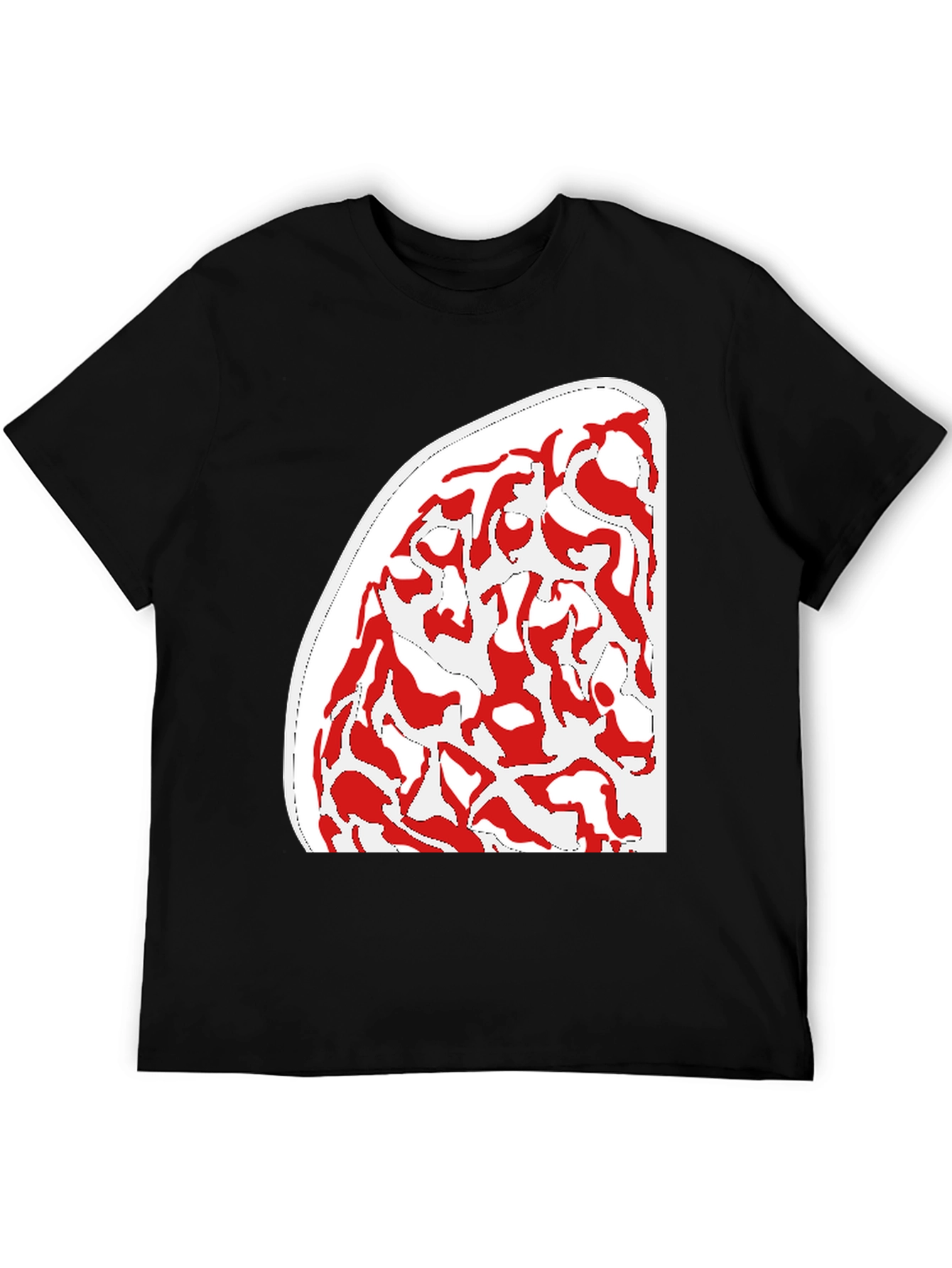 Black Abstract Pattern Black T-Shirt view 5