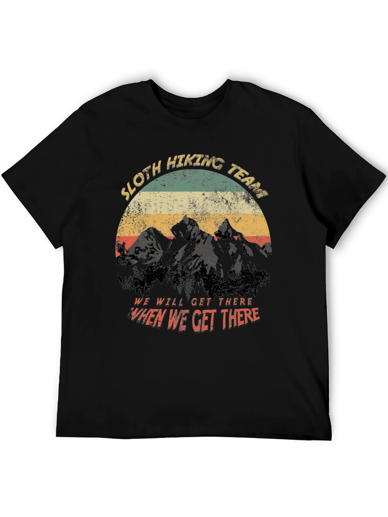 Black Sloth Hiking Team Vintage Graphic T-Shirt view 5