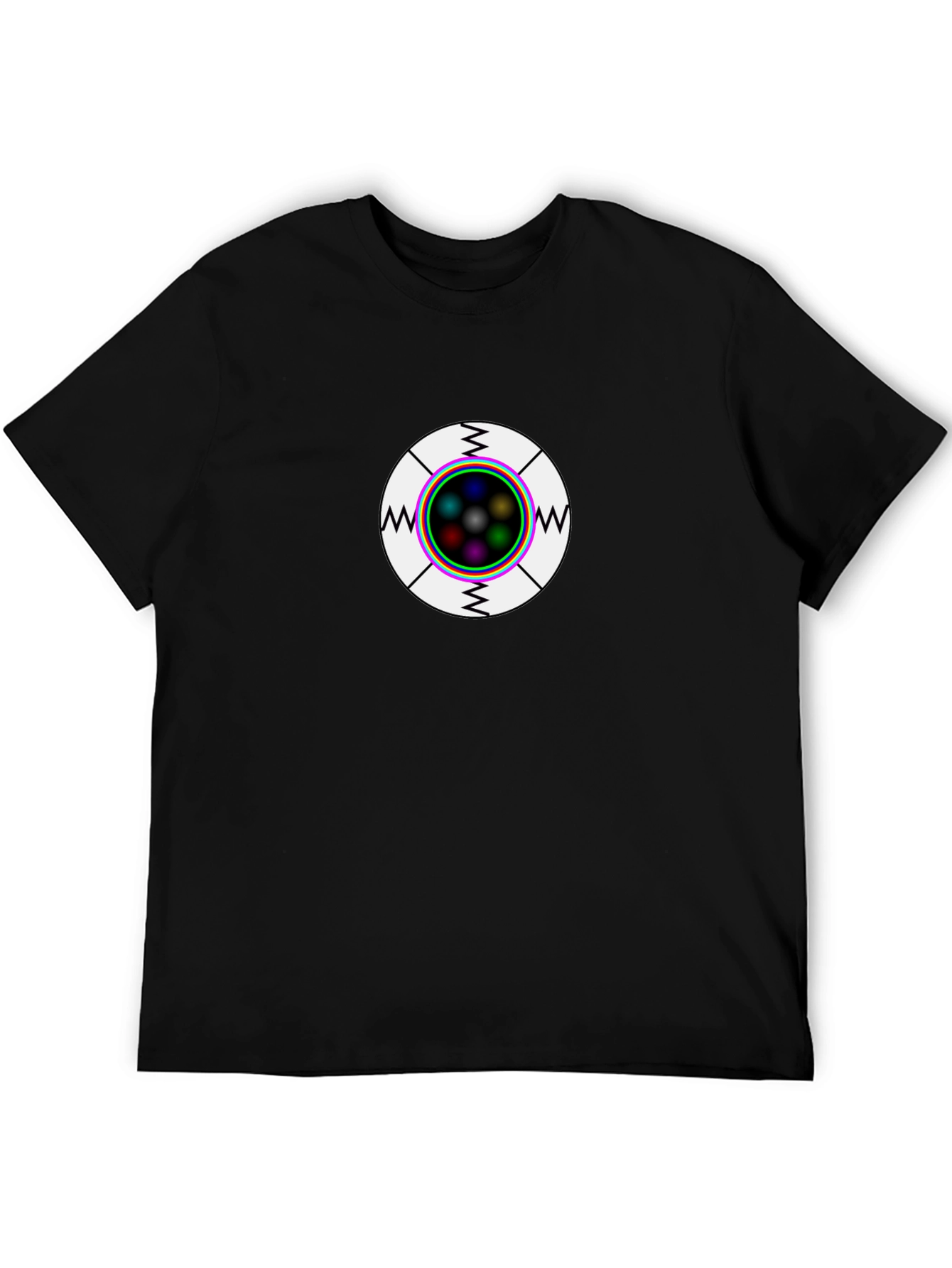 Black Geometric Eye T-Shirt - Graphic Novelty Tee view 5