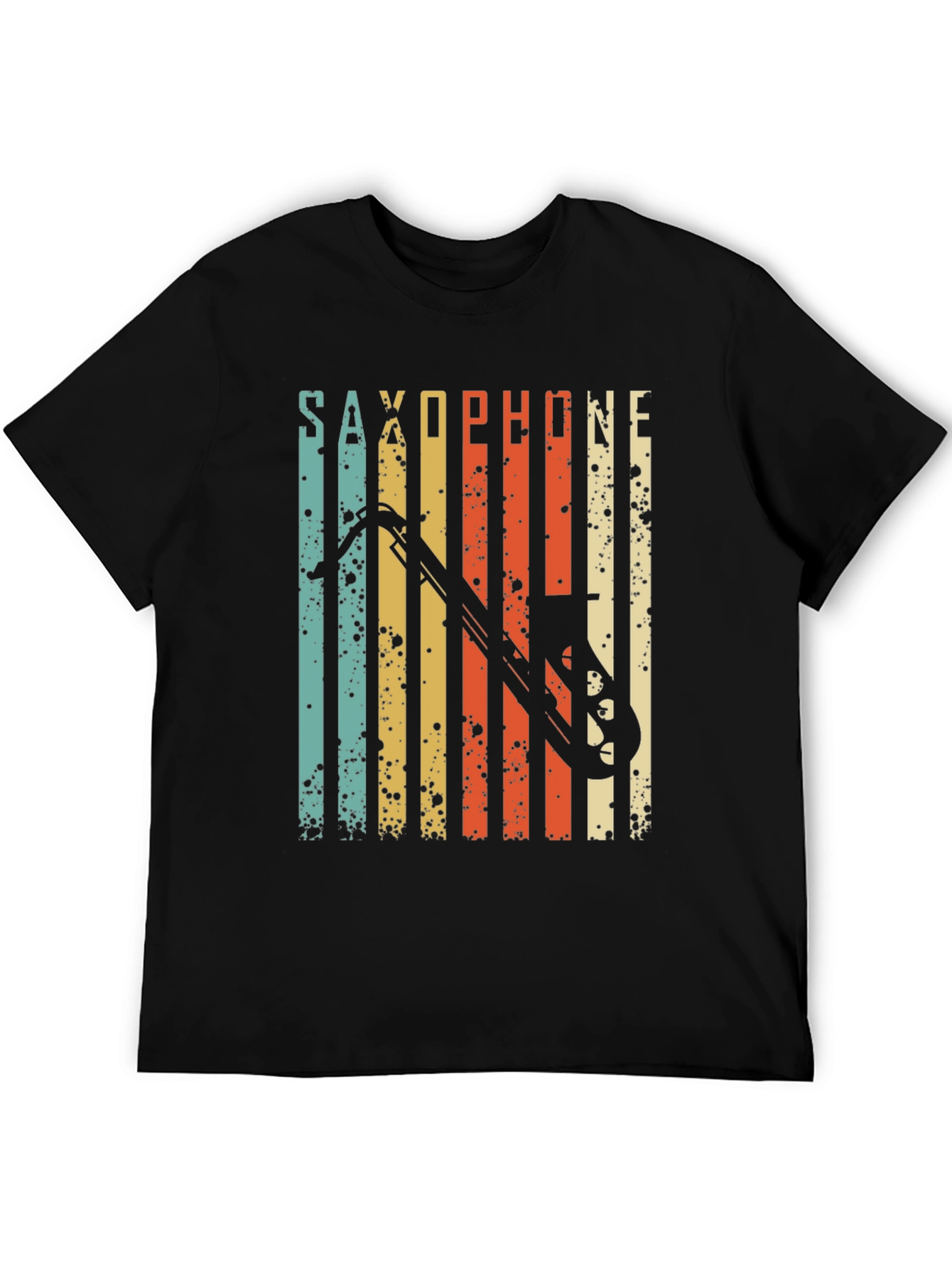 Black Vintage Saxophone T-Shirt - Retro Music Lover Tee view 5