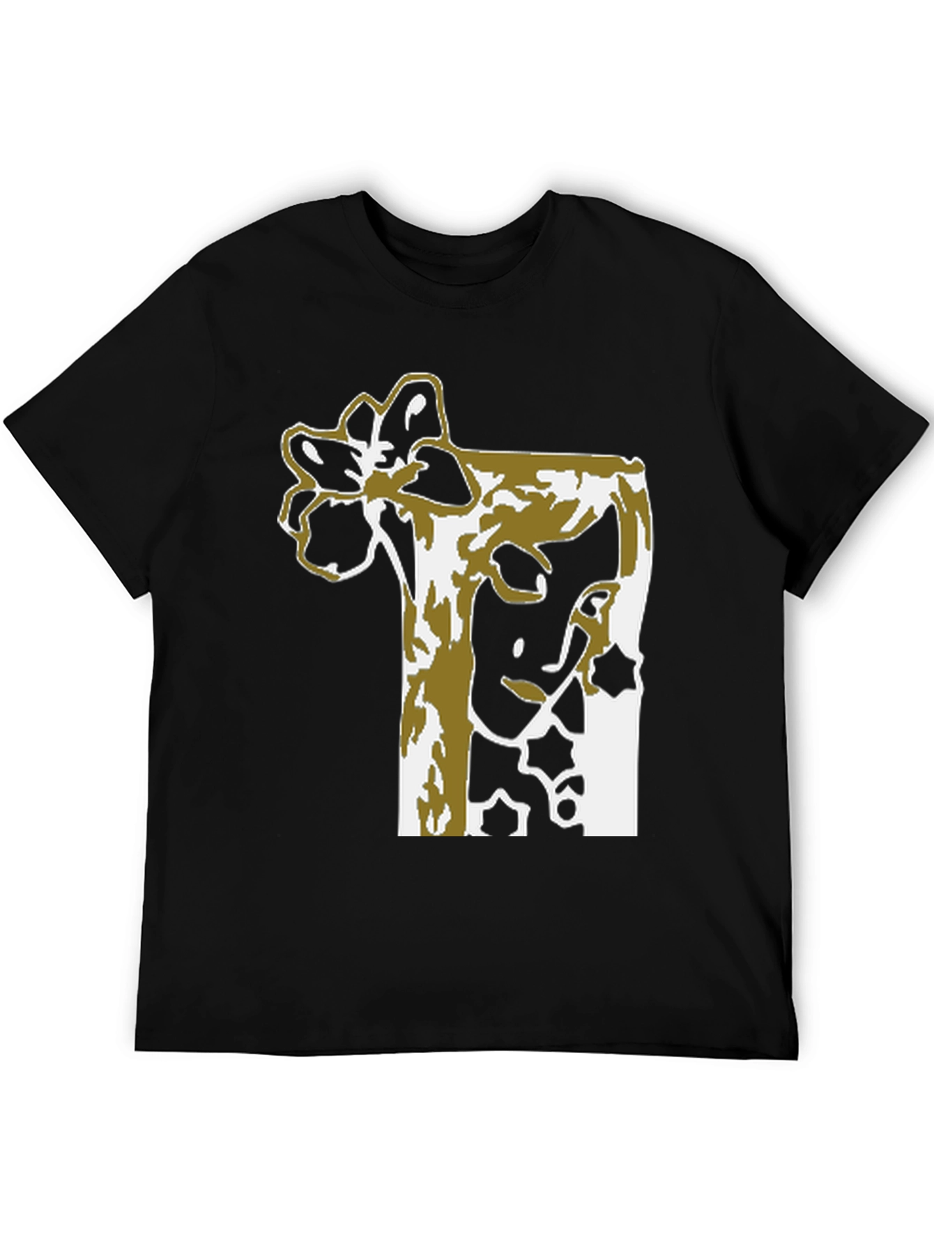 Black Abstract Floral Graphic Tee - Black Unisex view 5