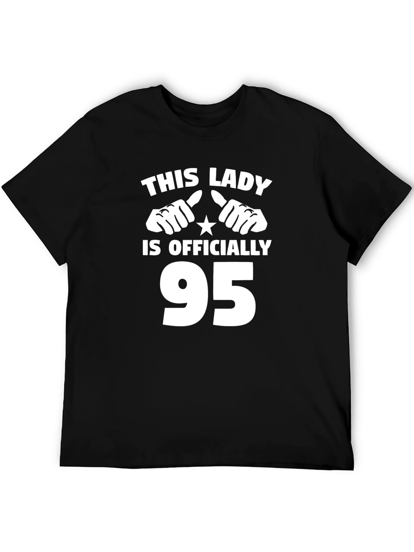 Black This Lady is Officially 95 T-Shirt view 5