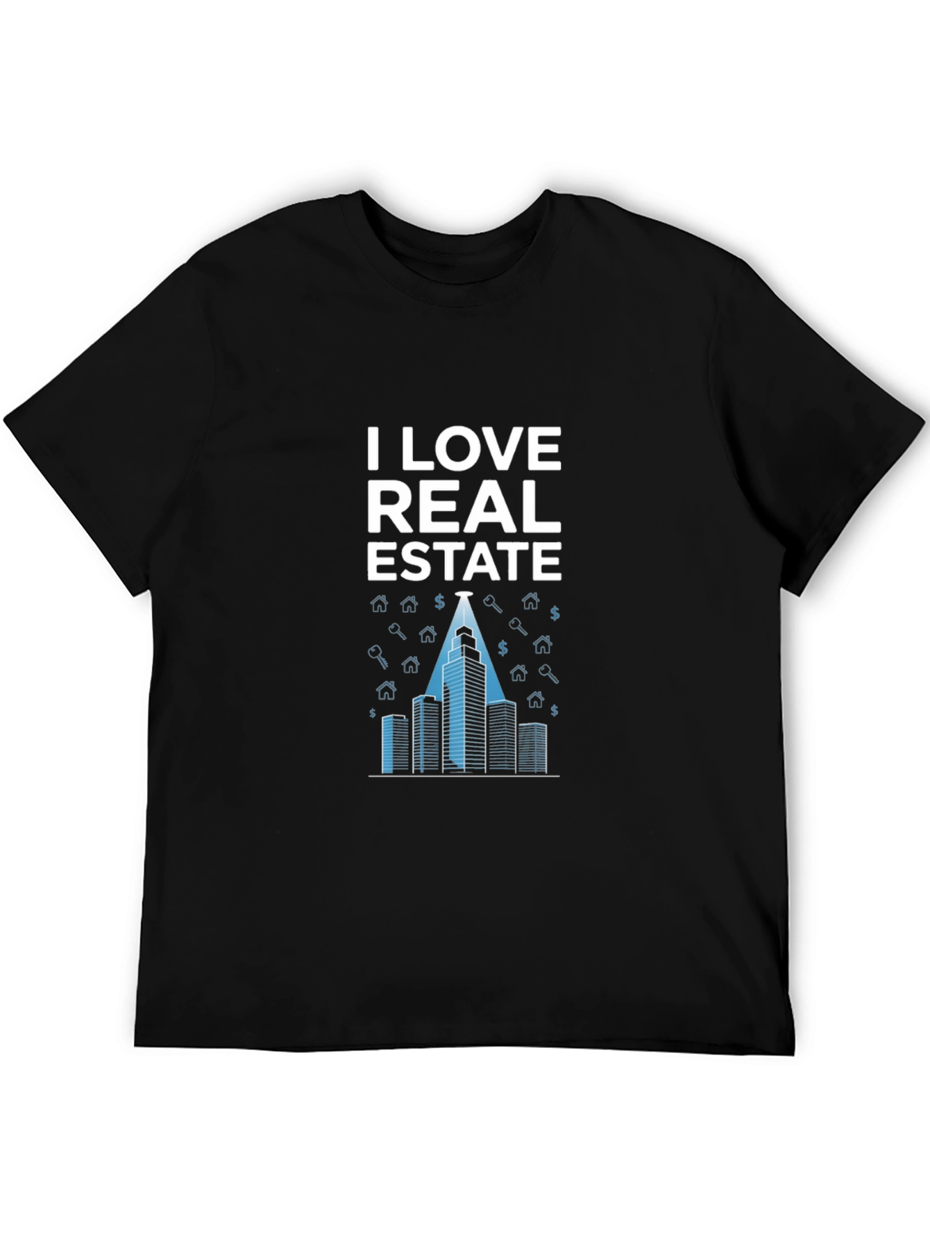 Black I Love Real Estate T-Shirt - Modern Building Design view 5