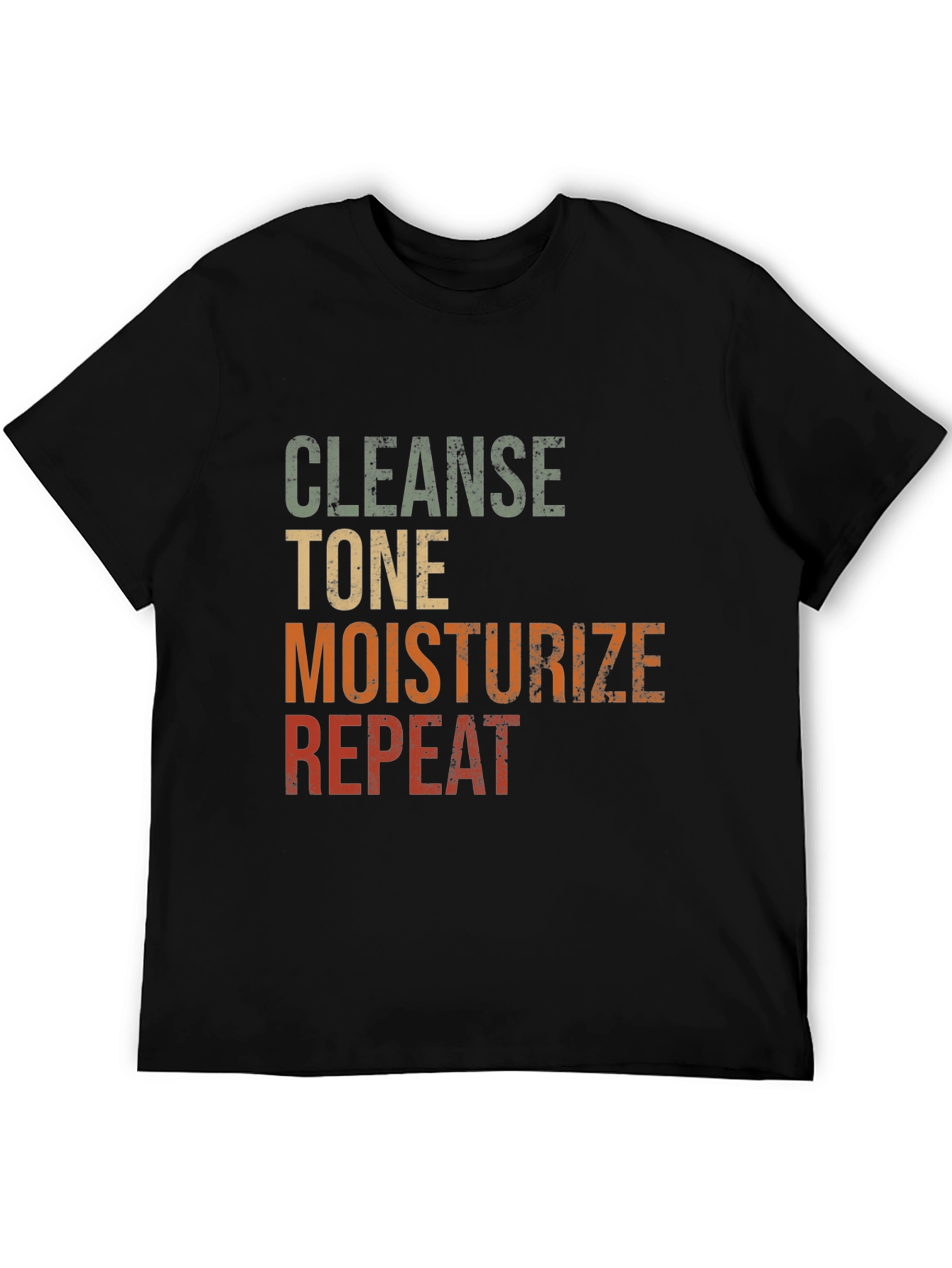 Black Cleanse Tone Moisturize Repeat Graphic T-Shirt view 5