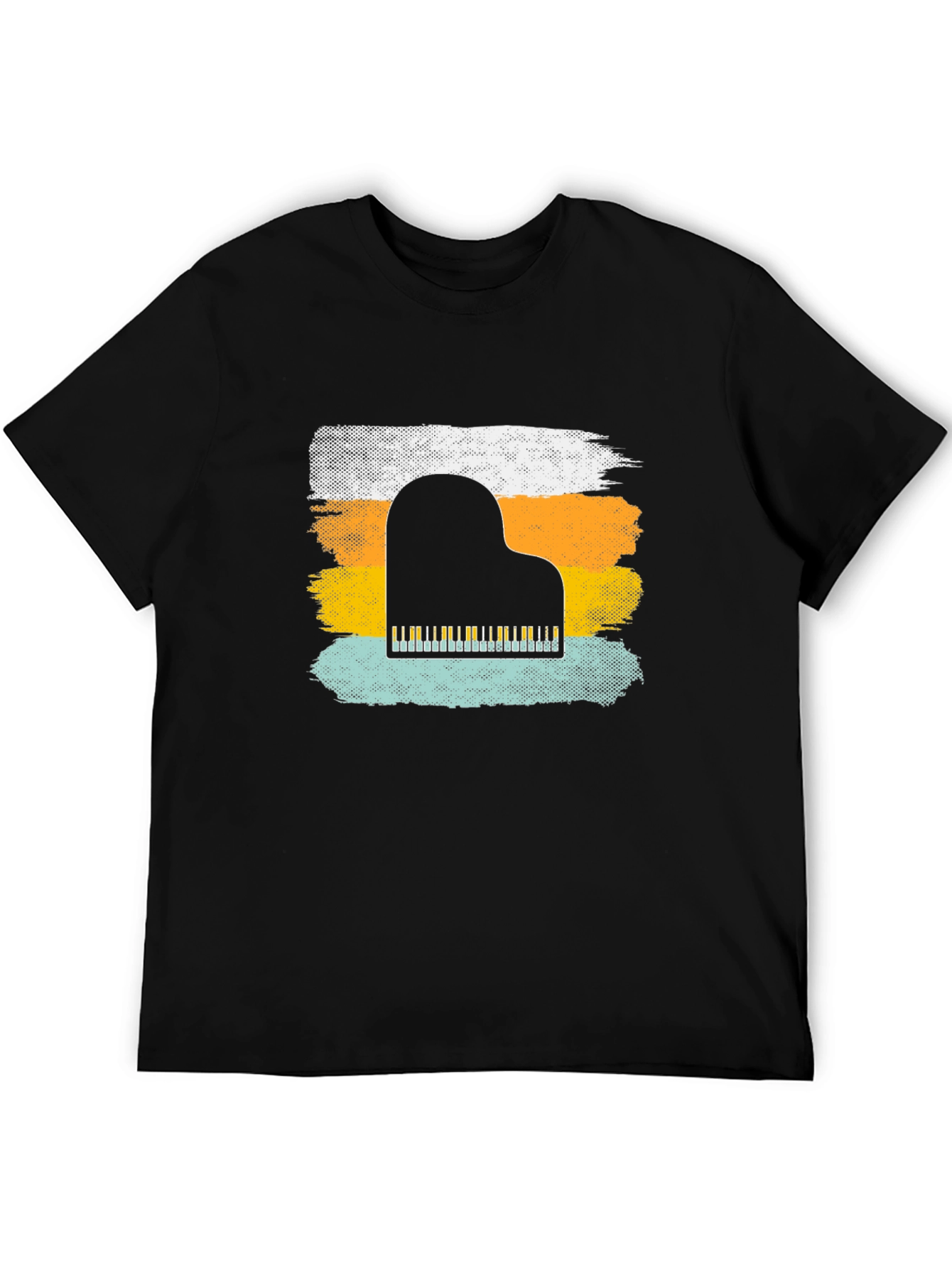 Black Retro Piano T-Shirt - Music Lover Tee view 5