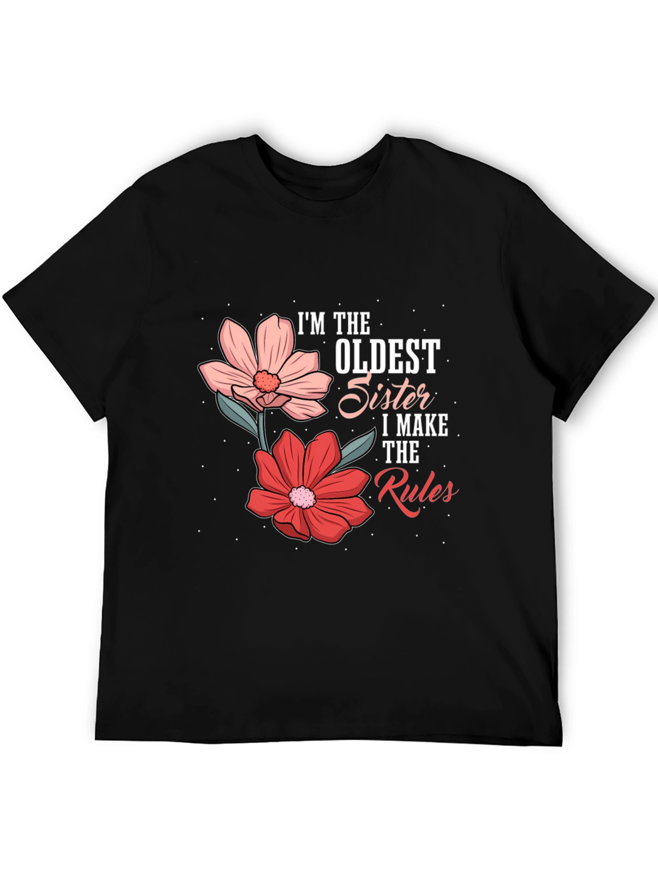 Black Oldest Sister Rules Graphic Tee view 5