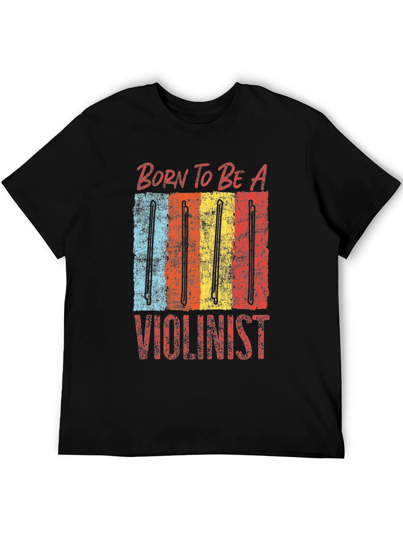 Black Born To Be A Violinist Graphic Tee view 5