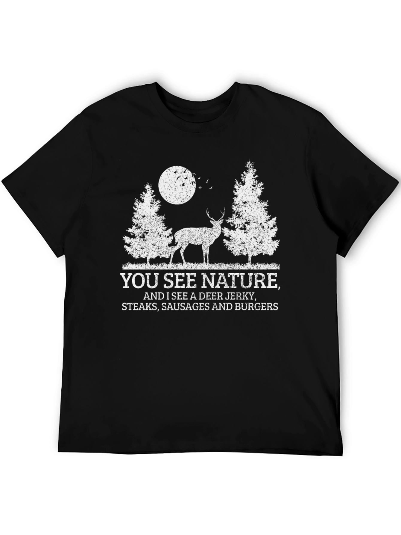 Black Funny Hunting T-Shirt - Deer Jerky Steaks Sausages Burgers view 5